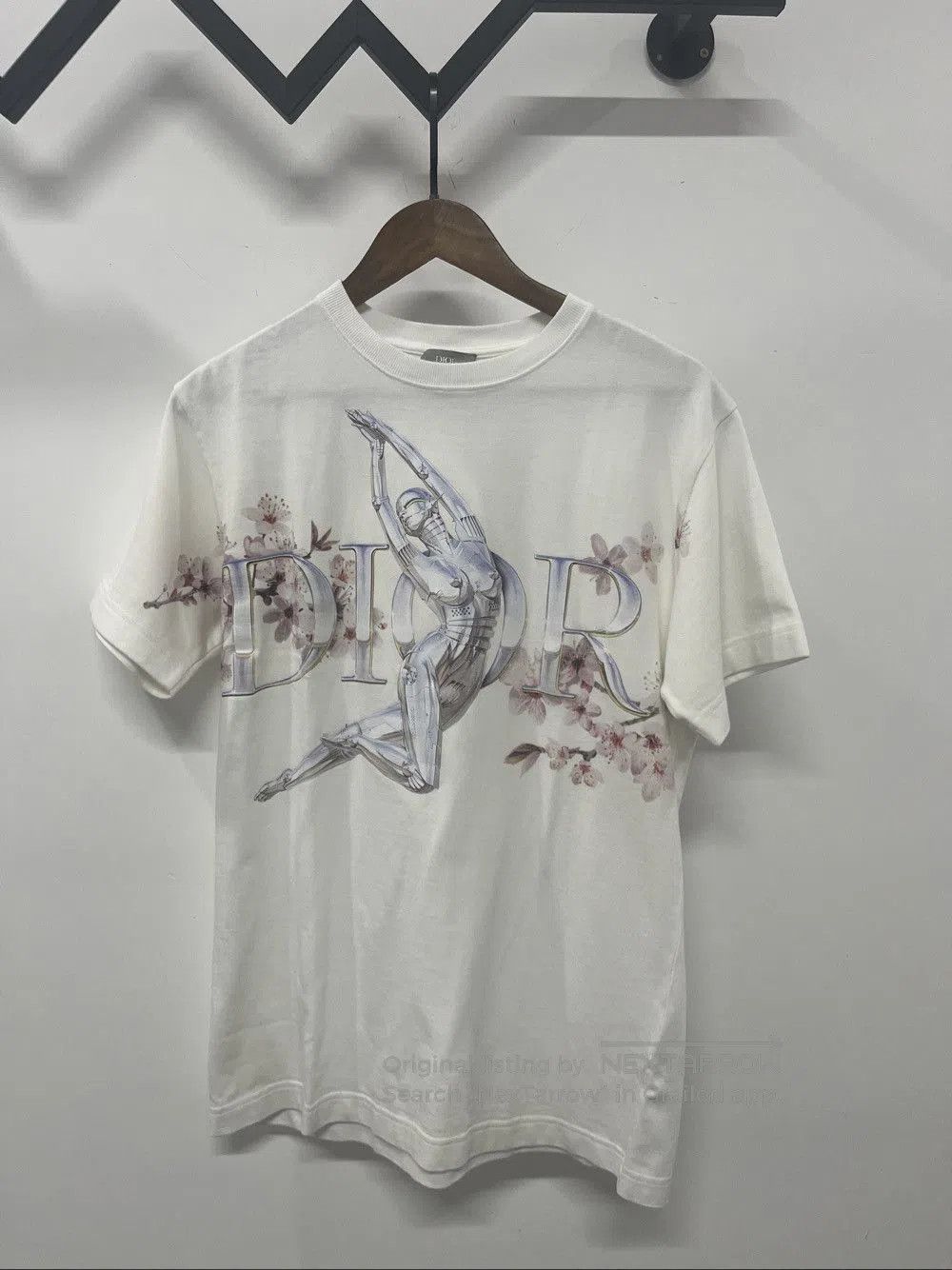 Dior Dior x Sorayama Robot Dinosaur Sakura T-shirt White M | Grailed