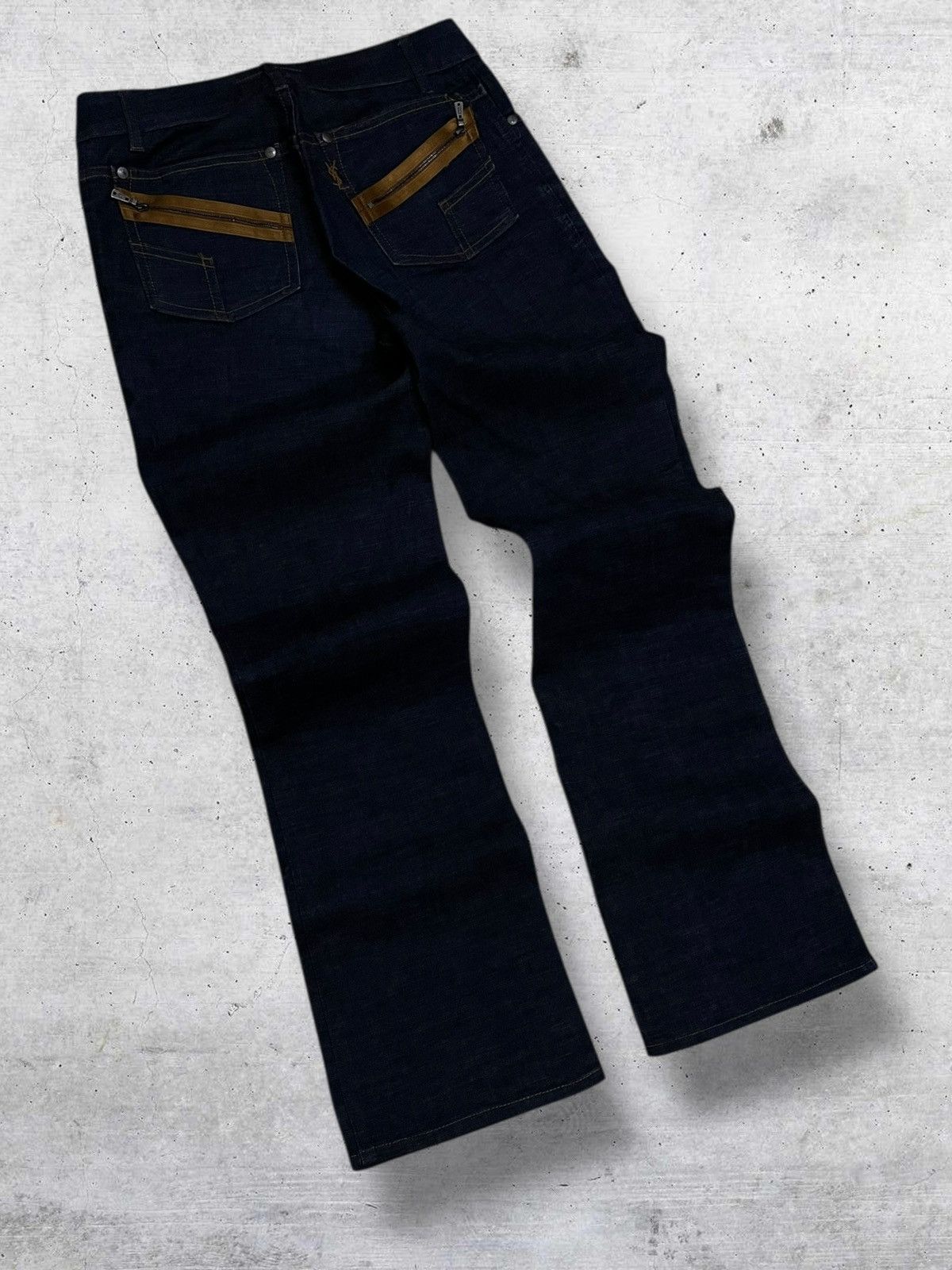 Yves Saint Laurent VINTAGE YVES SAINT LAURENT 90S DESIGNER FLARED MODEL DENIM Size US 27 - 9 Thumbnail