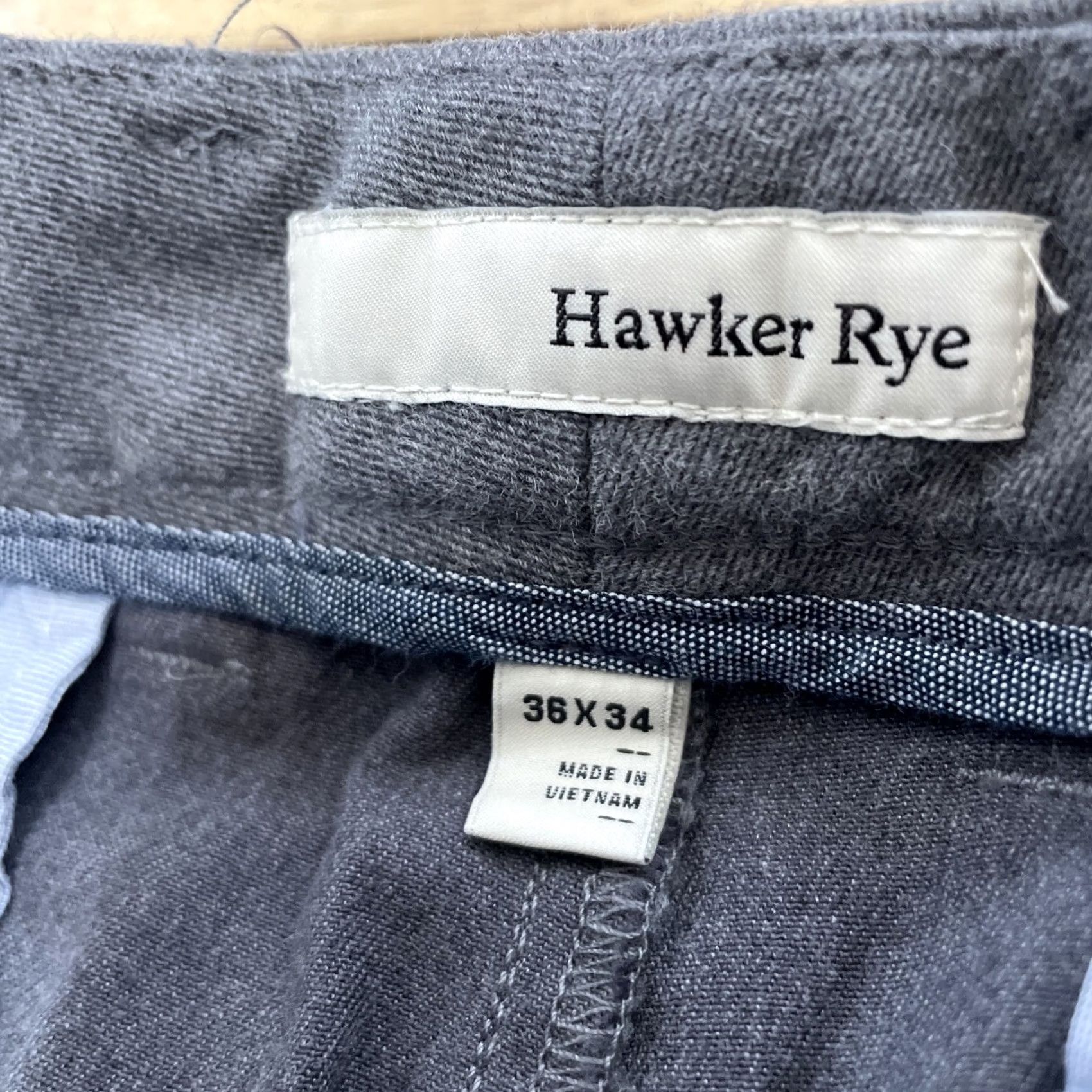 Vintage Hawker Rye Pants Men 36x34 Straight Gray Flat Front Knit Chinos NEW Size US 36 / EU 52 - 6 Thumbnail