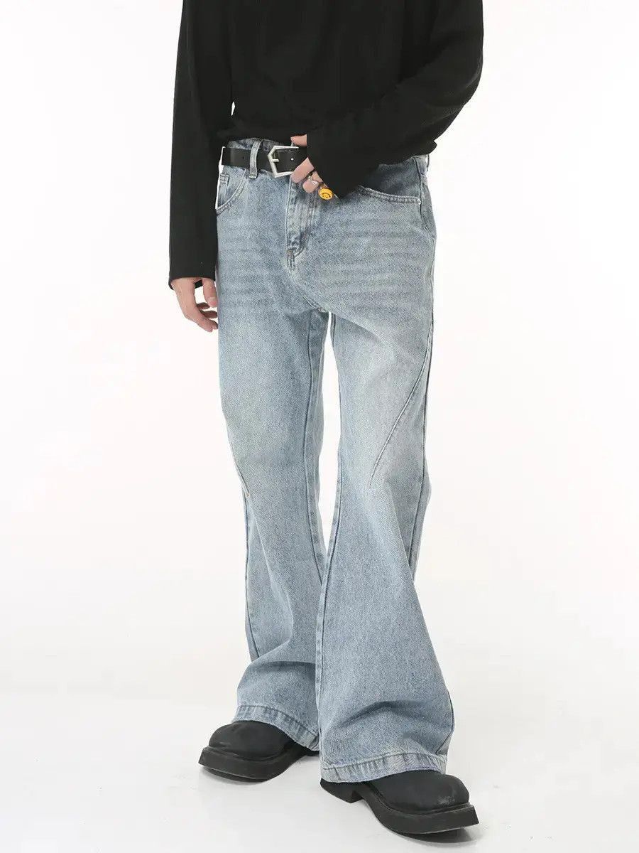 Japanese Brand Retro straight high street micro flared jeans Size US 32 / EU 48 - 3 Thumbnail