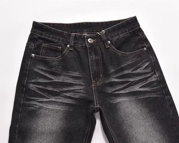 Japanese Brand Noriko x Yura Washed embossed straight-leg denim trousers Size US 32 / EU 48 - 3 Thumbnail