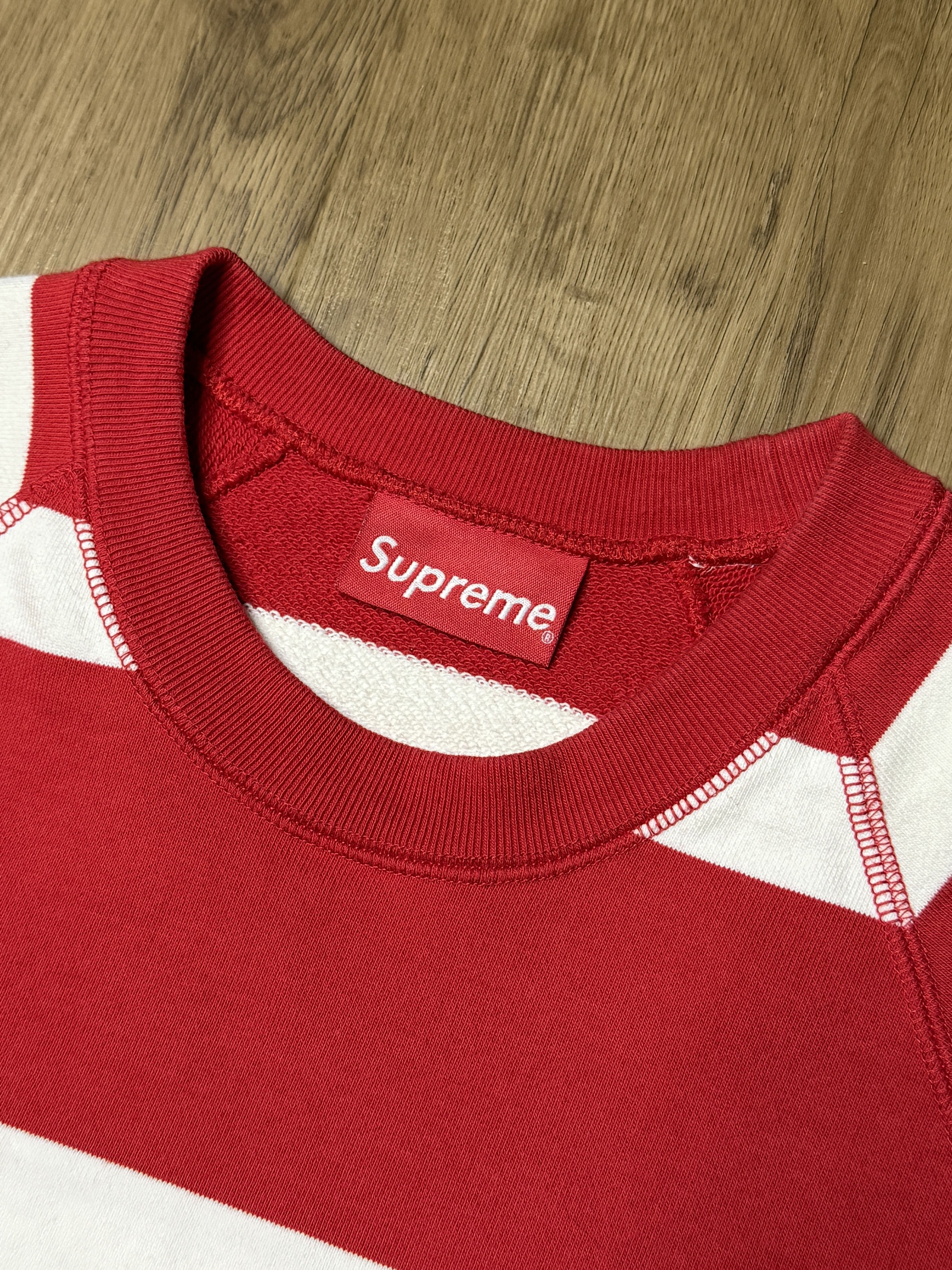 Supreme Supreme FW15 Striped Raglan Crewneck Red Size US M / EU 48-50 / 2 - 5 Thumbnail
