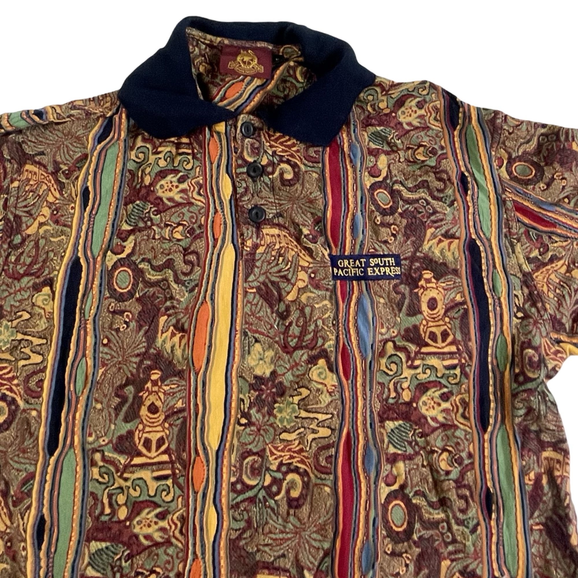 Coogi × Vintage Vintage Coogi Australia Wild Print Polo Mens Large Size US L / EU 52-54 / 3 - 4 Thumbnail