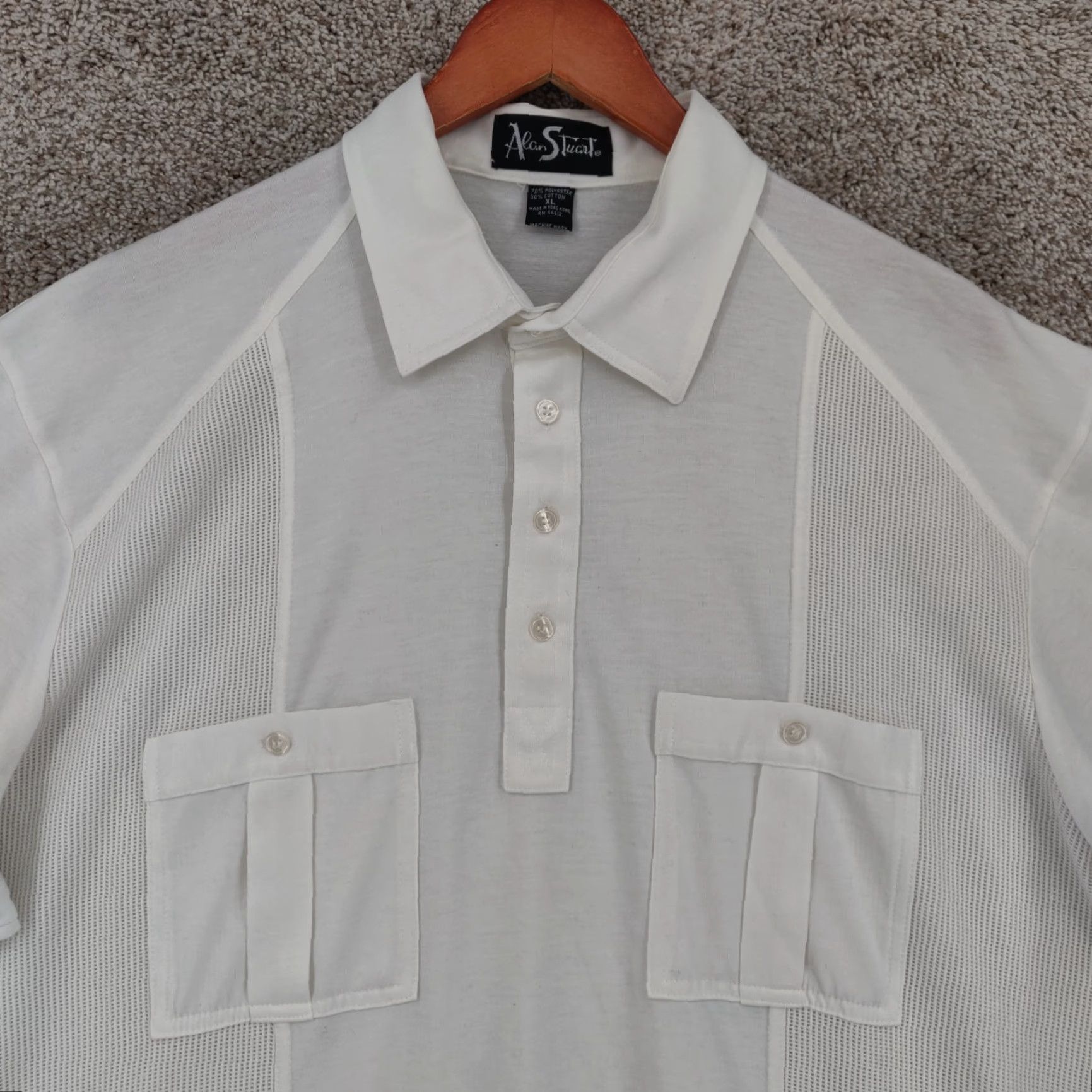 Vintage VINTAGE Alan Stuart Pullover Shirt Mens XL Textured Pocket Short Sleeve USA 80s Size US XL / EU 56 / 4 - 2 Thumbnail