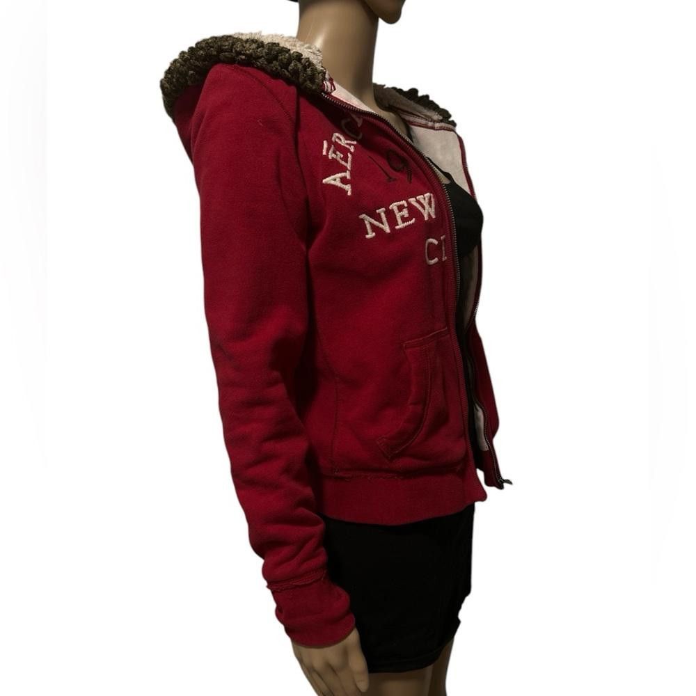 Aeropostale Aeropostale Red Zip-Up Hoodie, Size Medium Size M / US 6-8 / IT 42-44 - 3 Thumbnail