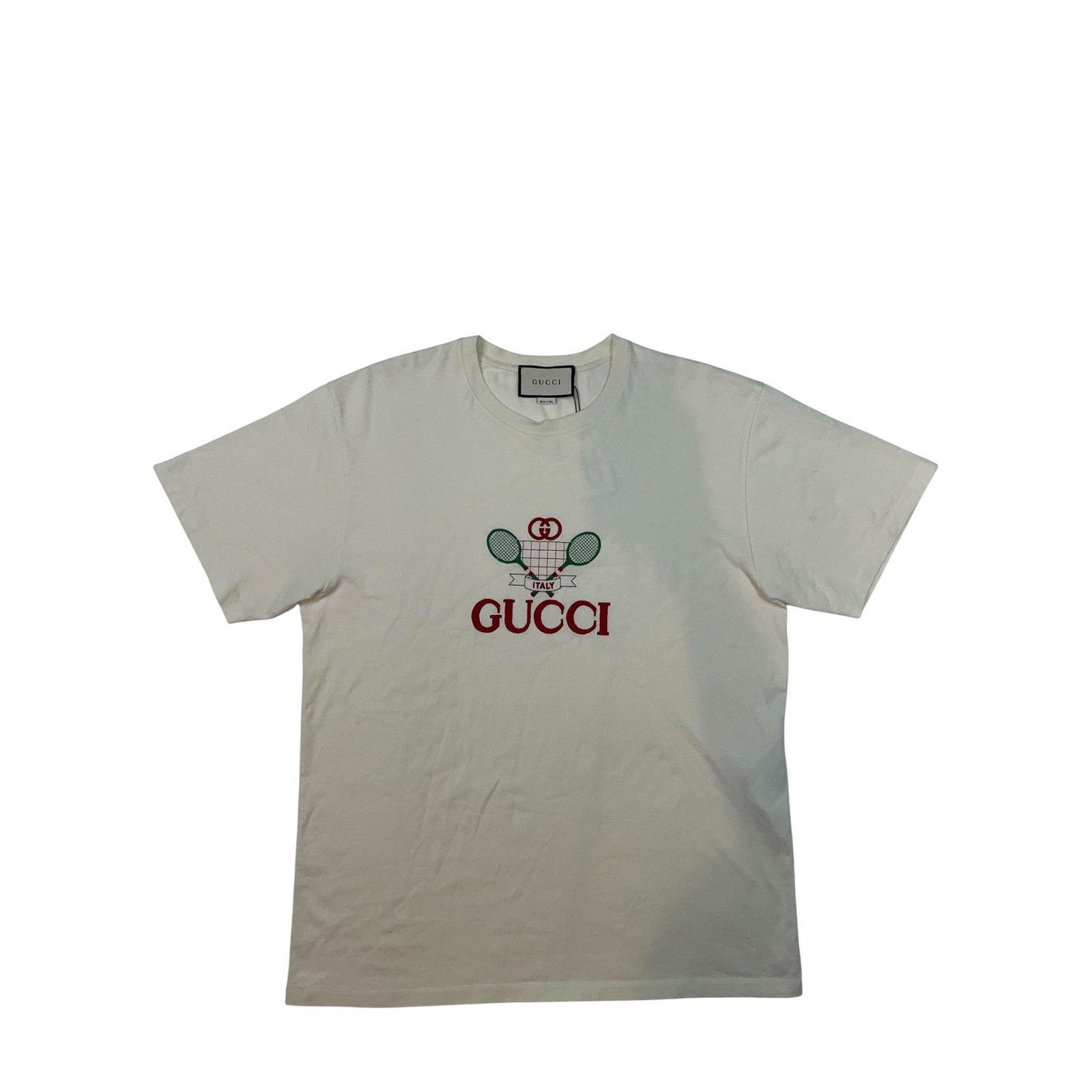 Gucci Tennis Logo Cream Tee