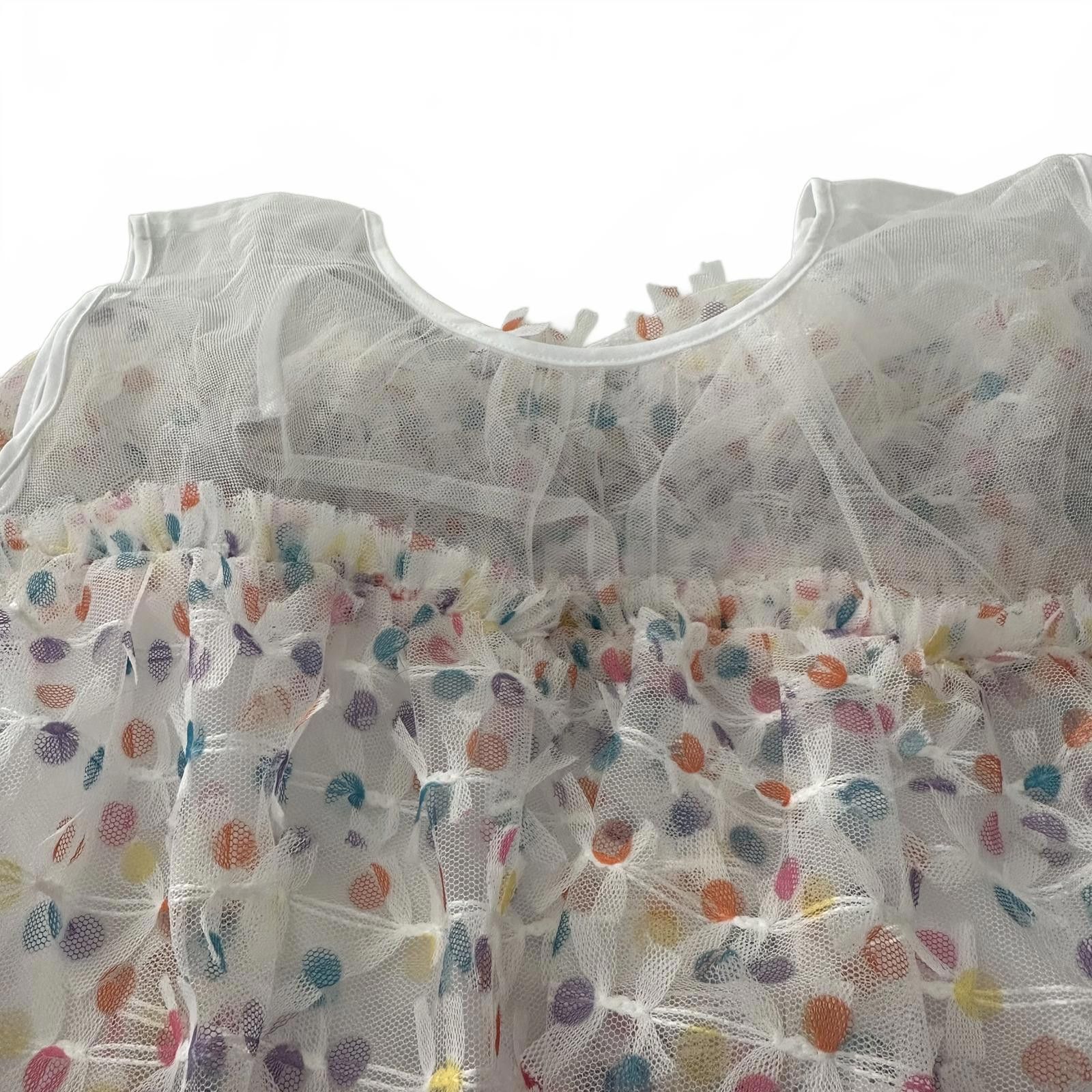 Nordstrom Nordstrom White Multi Dot Mesh Tank Top - XL Size XL / US 12-14 / IT 48-50 - 5 Thumbnail