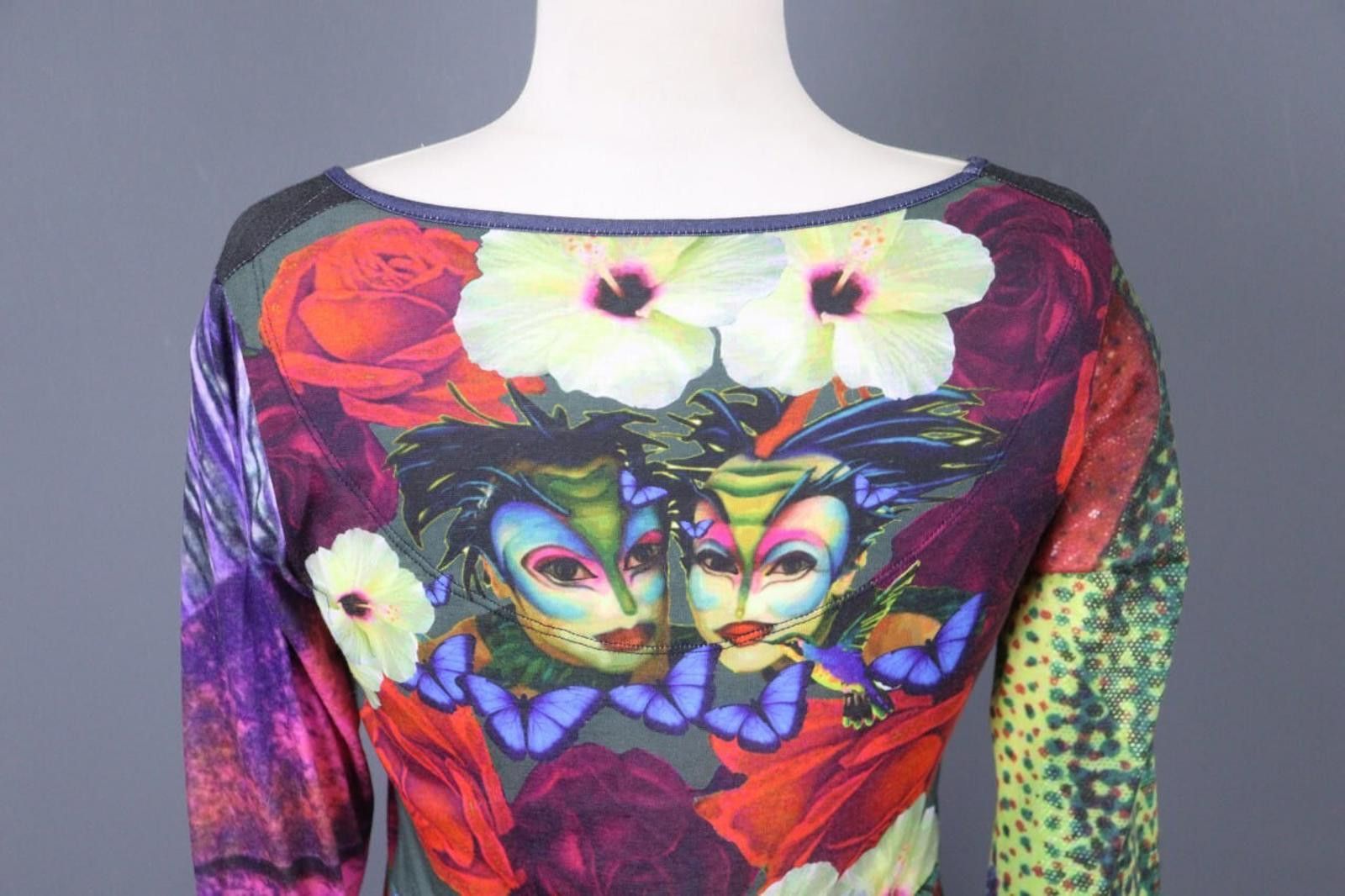 Desigual Desigual Multicolor Floral Bodycon A-Line Mini Dress Size L Size L / US 10 / IT 46 - 8 Thumbnail