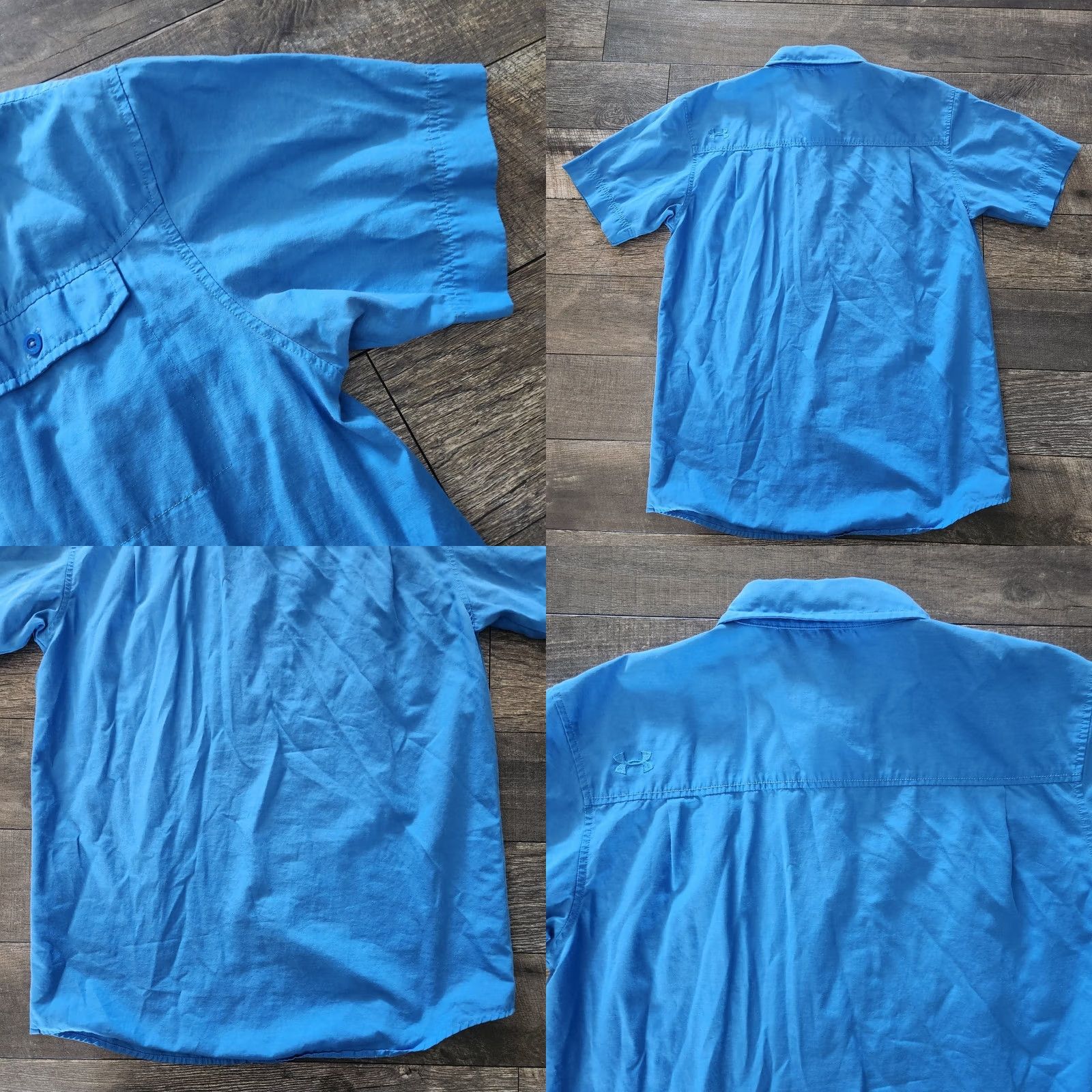 Under Armour Under Armour Shirt Mens Medium Blue Short Sleeve Button Up Fishing Camp Hiking Size US M / EU 48-50 / 2 - 8 Thumbnail