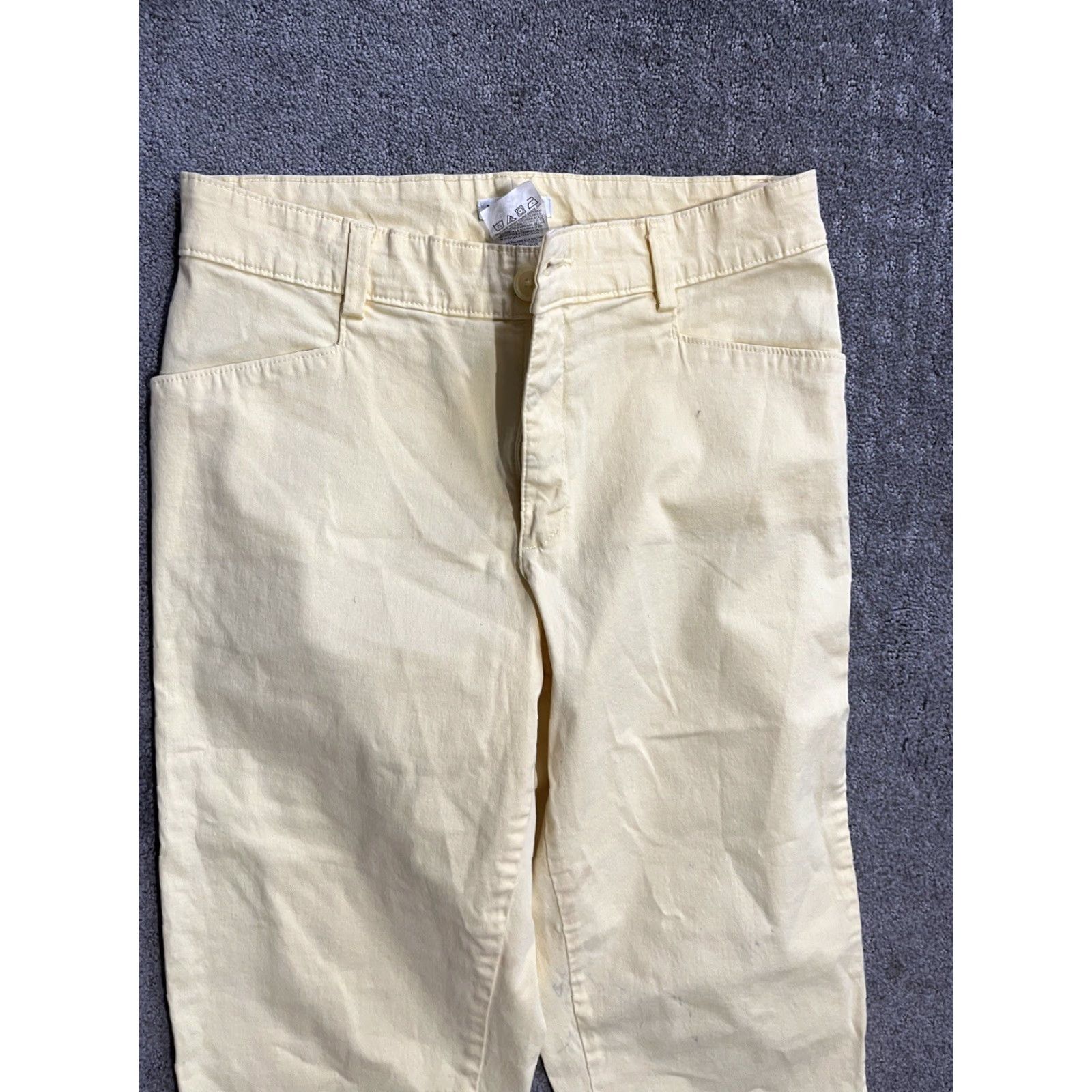 Lee VINTAGE Lee Women's Capri Pants Size 10 Yellow Cotton Spandex Casual Inseam 21.5" Size 32" / US 10 / IT 46 - 2 Thumbnail