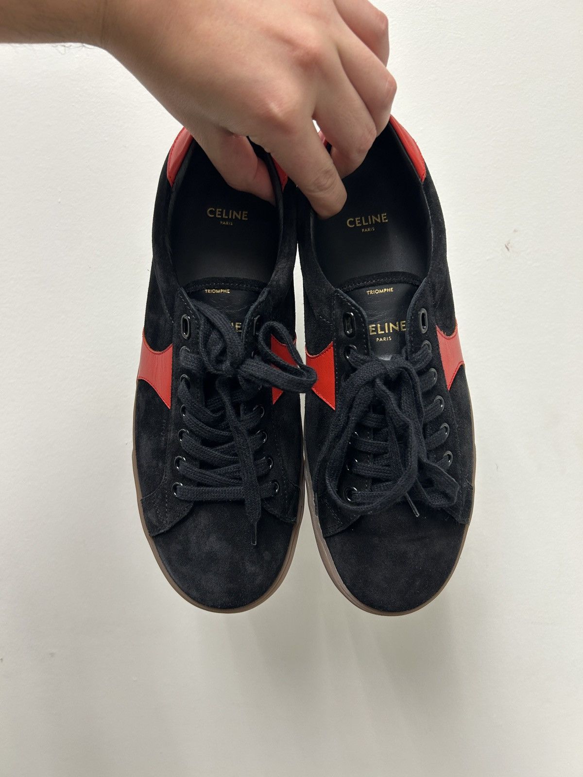 Celine WB! HEDI SLIMANE Triomphe Suede Sneakers Size US 9 / EU 42 - 4 Thumbnail