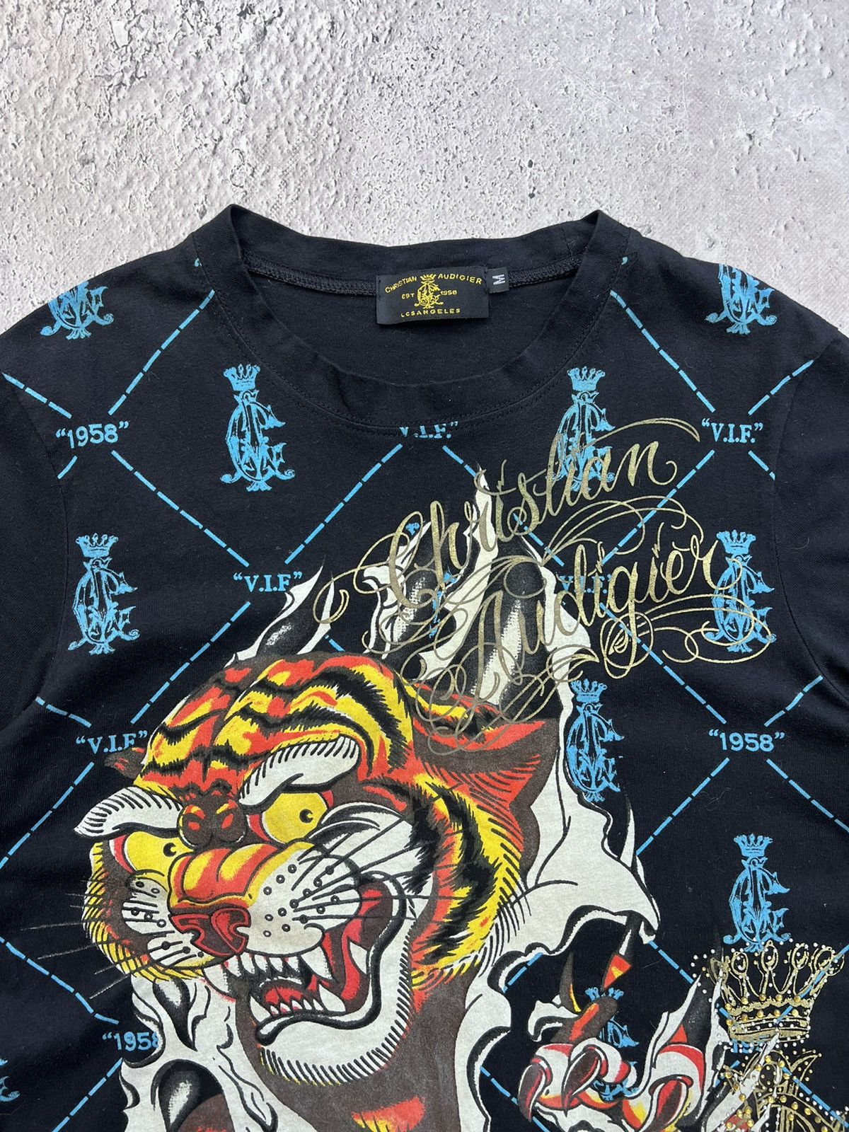 Christian Audigier × Ed Hardy × Vintage Vintage Ed Hardy By Christian Audigier T-shirt Big Logo Tee Size US M / EU 48-50 / 2 - 4 Thumbnail