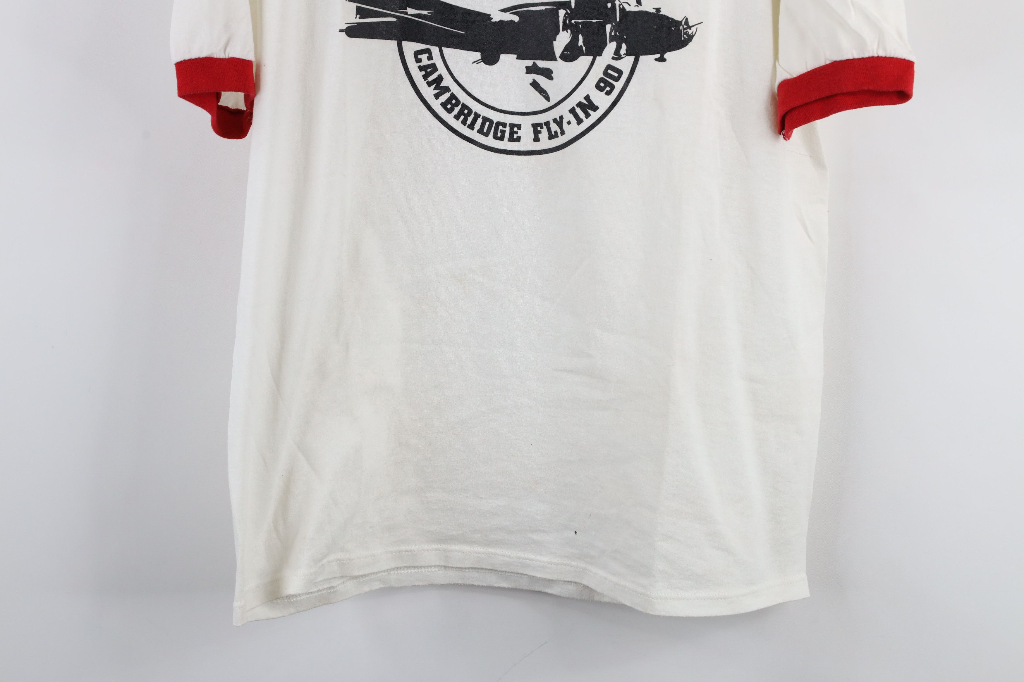 Vintage Vintage 90s Cambridge Fly In Ringer T-Shirt White USA Size US XL / EU 56 / 4 - 3 Thumbnail
