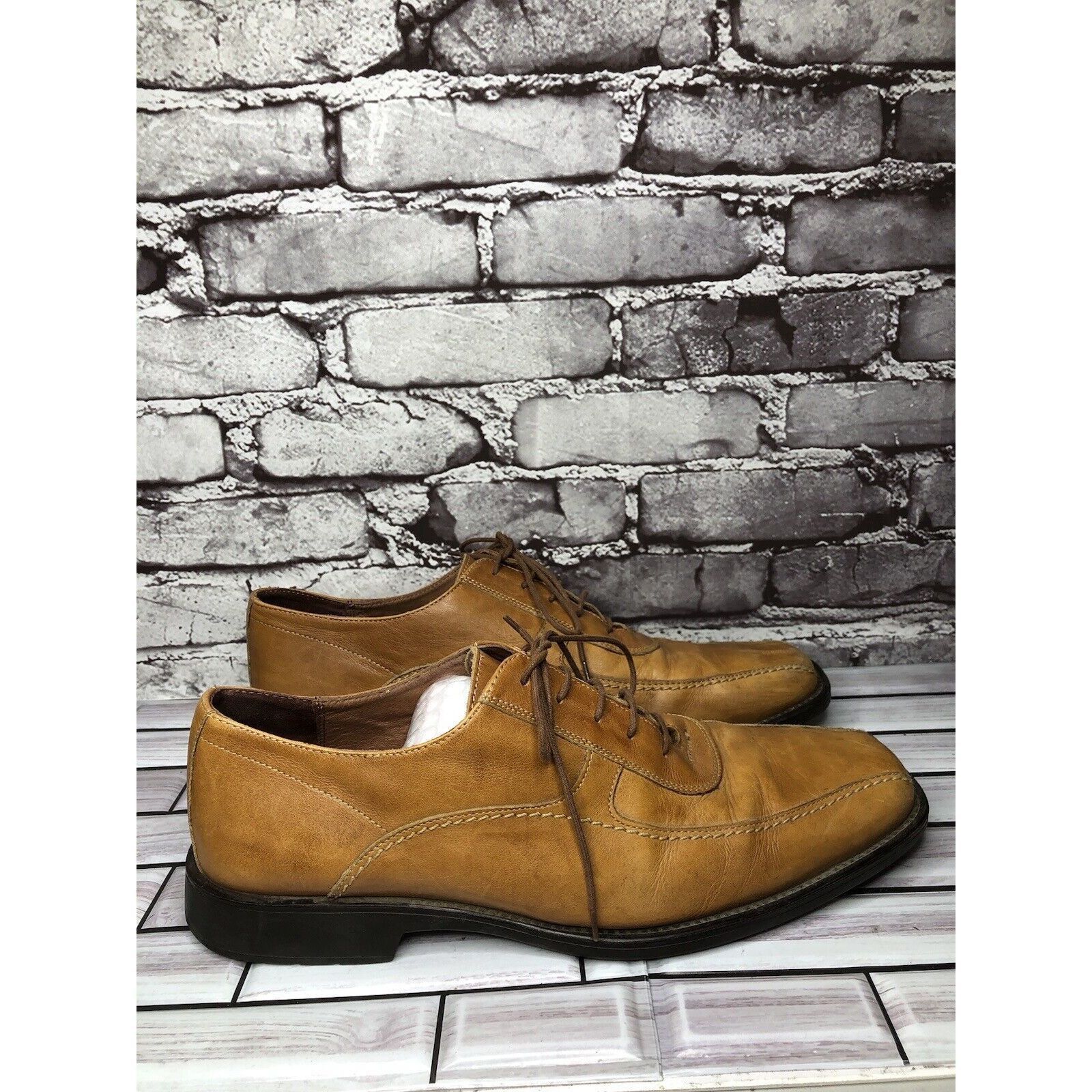 Johnston & Murphy Johnston & Murphy Tan Brown Leather Bicycle Toe Oxfords Shoe Size US 11.5 / EU 44-45 - 11 Thumbnail