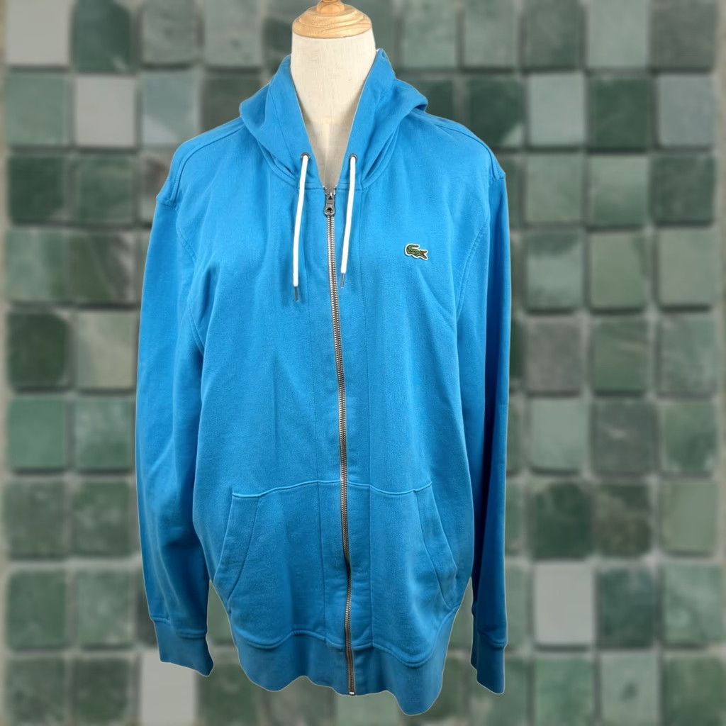 Vintage Lacoste L!VE full zip hoodie Blue 2XL Men Streetwear Hoodie Logo Embroidered Zip Pocket All Seasons Urban Designer Size US XXL / EU 58 / 5 - 1 Thumbnail
