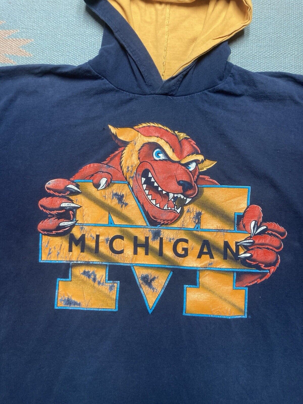 Vintage 80s hoodie t shirt university of Michigan wolverines hood XL Size US XL / EU 56 / 4 - 2 Thumbnail