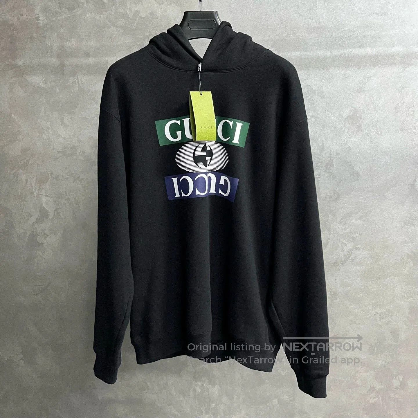 gucci black logo hoodie long sleeve sweatshirt.