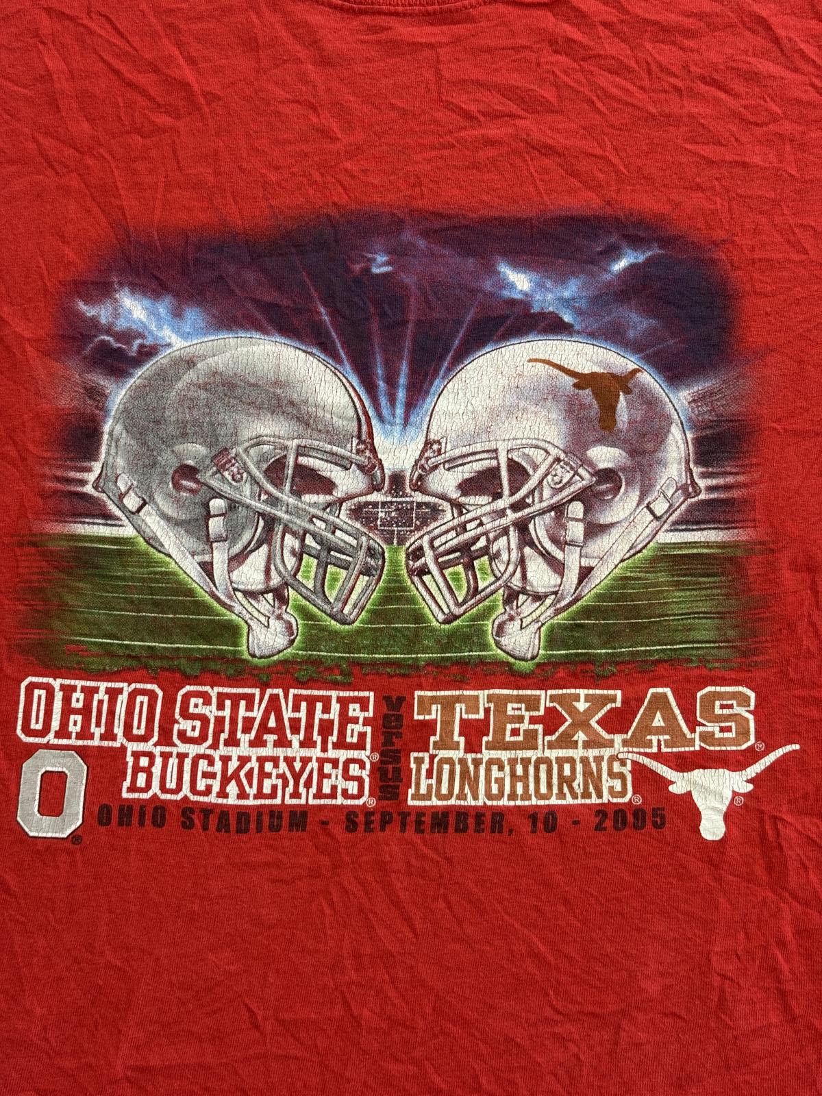 Designer VTG Tshirt Football Ohio State Buckeyes Texas Longhorns 2005 Size US XL / EU 56 / 4 - 1 Thumbnail