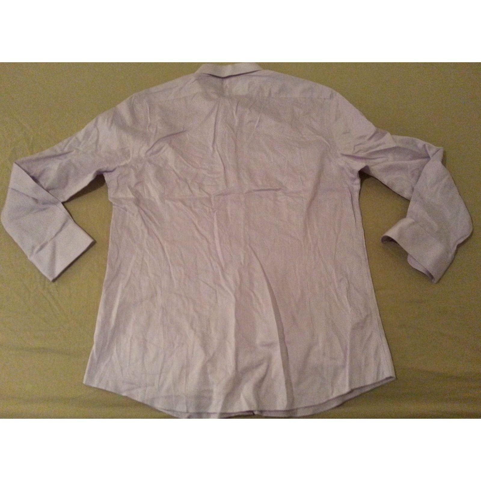 Charles Tyrwhitt VINTAGE Charles Tyrwhitt Dress Shirt Mens 16.5 33 Purple Cotton Size 46R - 2 Thumbnail