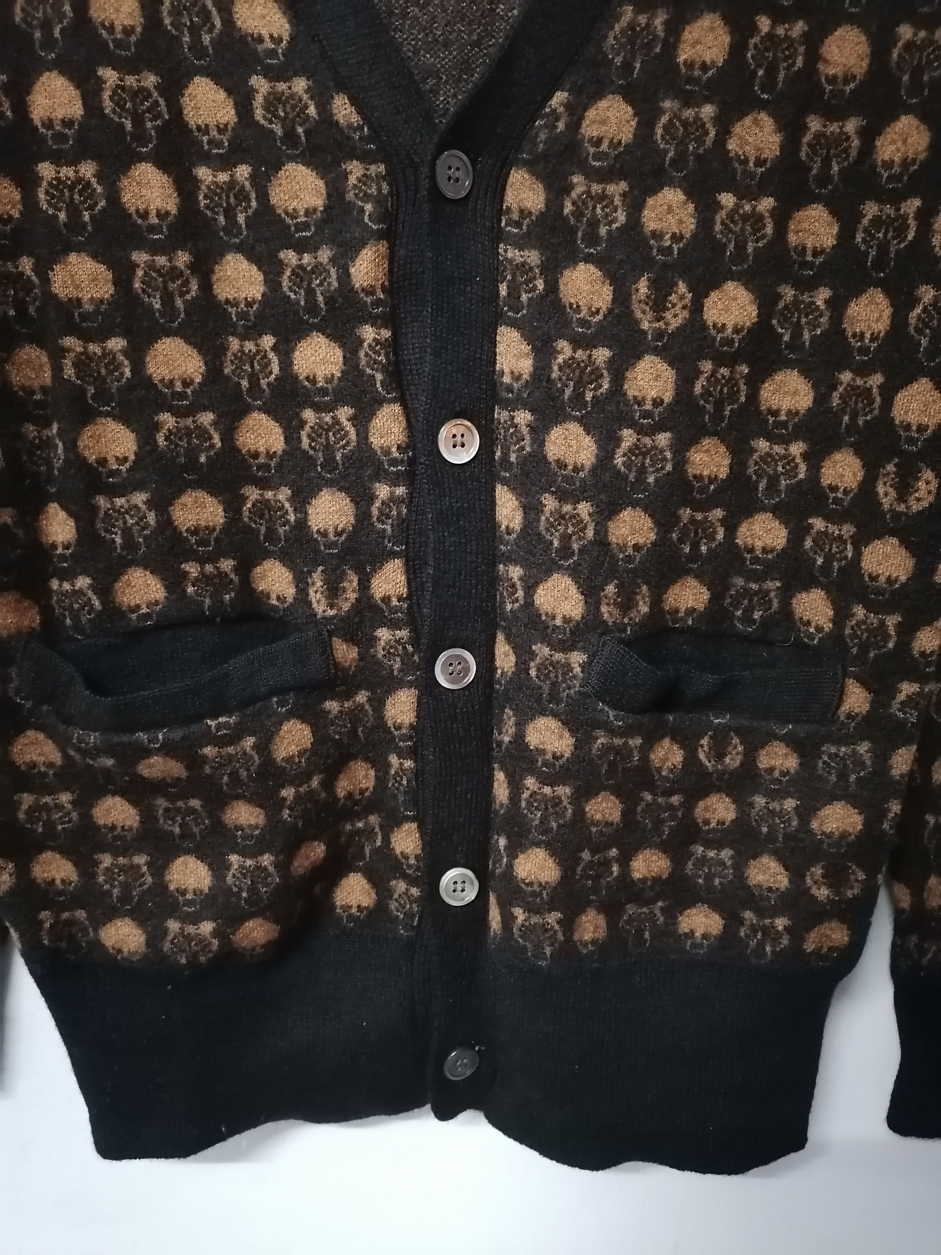 Designer × Issey Miyake × mercibeaucoup Mercibeaucoup By Issey Miyake Skull Print Wool Cardigan Size US S / EU 44-46 / 1 - 2 Thumbnail