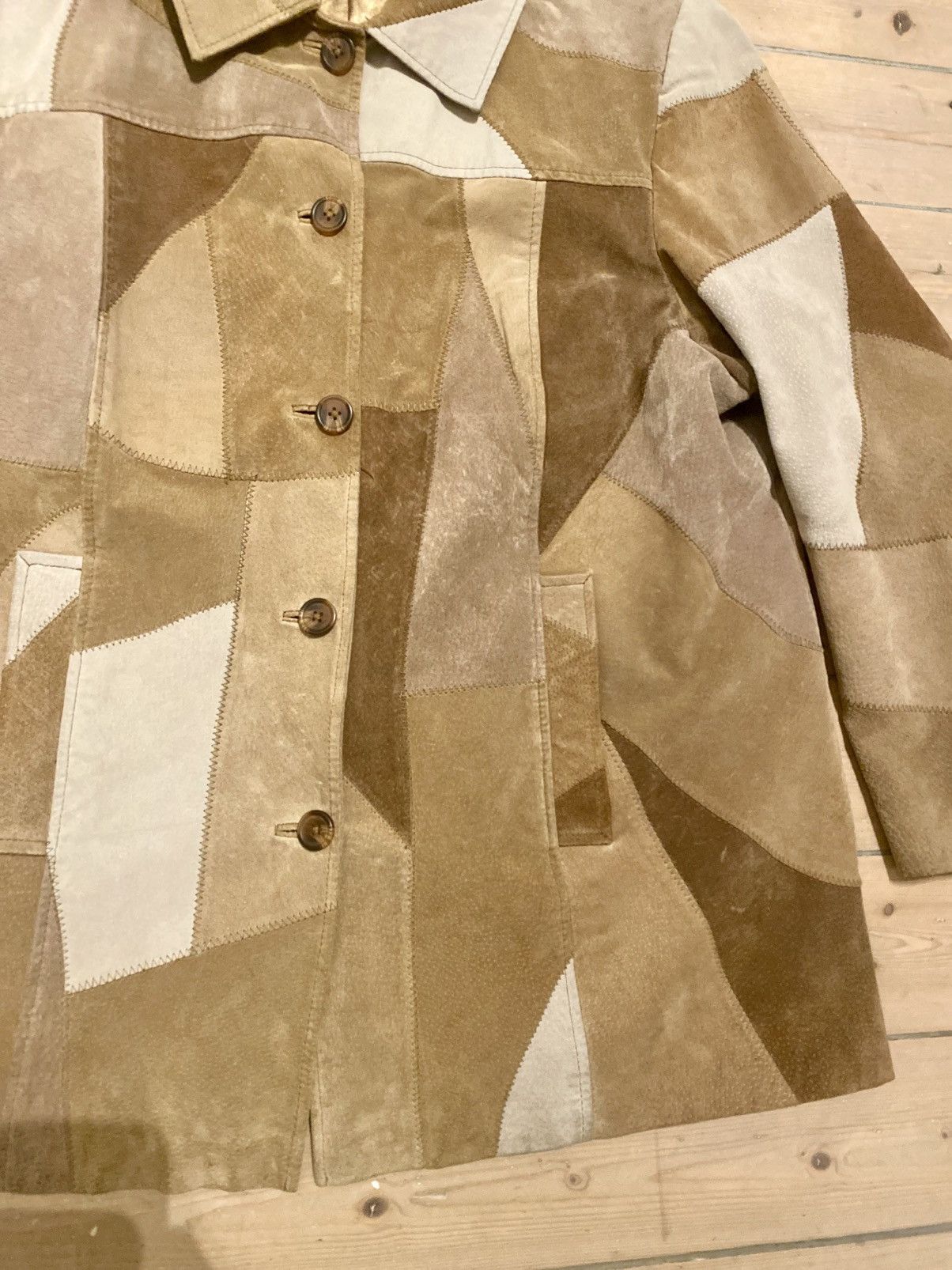 Vintage Patchwork Vintage and unique Suede Jacket Size 3XL / US 20-22 - 4 Thumbnail