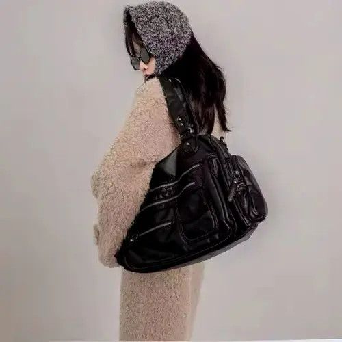 Vintage Streetwear Retro Vintage Style Punk Capacity Crossbody Bag Size ONE SIZE - 2 Thumbnail