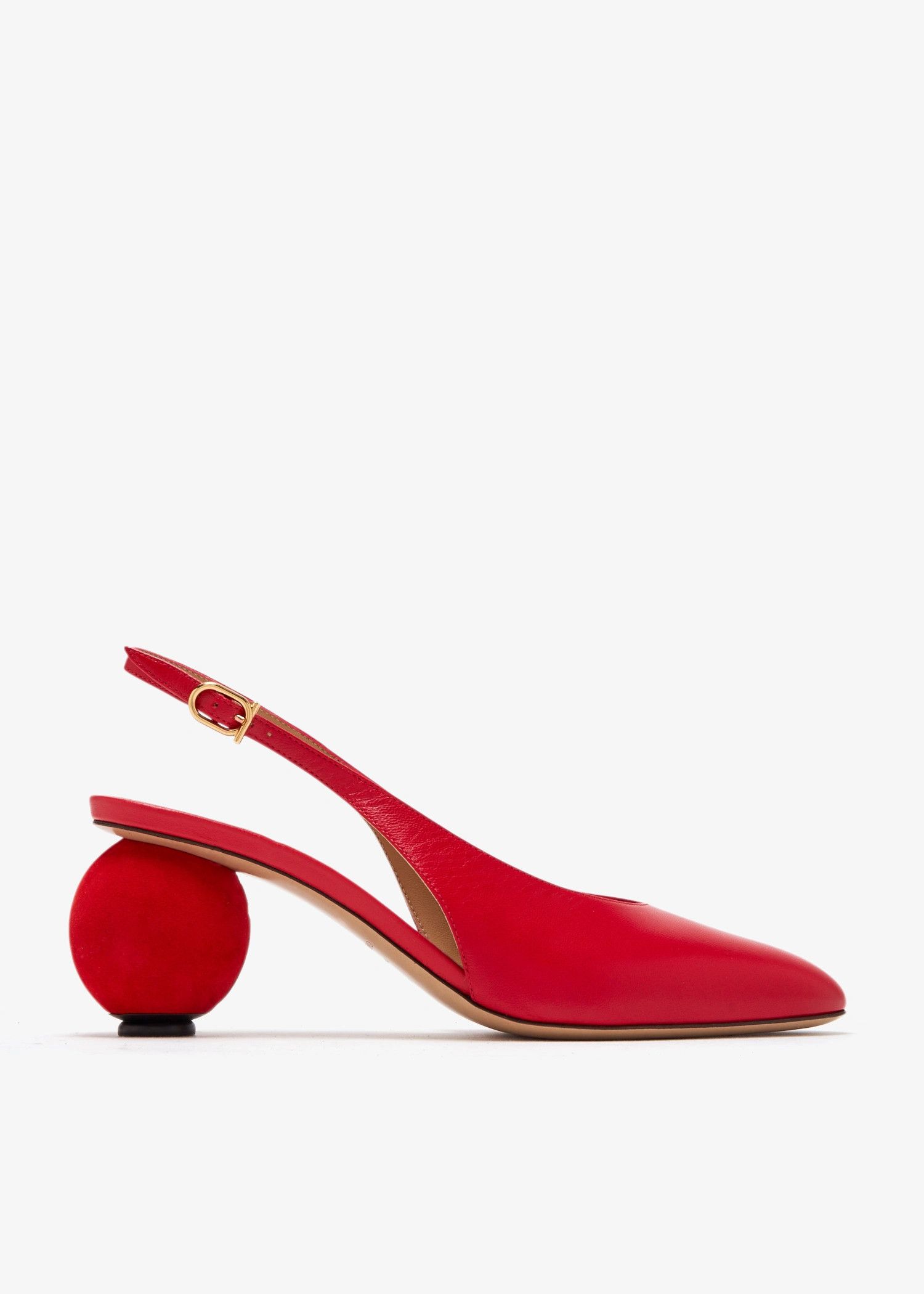 Salvatore Ferragamo o1s1rm0526 Tessie 70 Leather Slingback Pumps in Red Size US 7 / IT 37 - 1 Thumbnail
