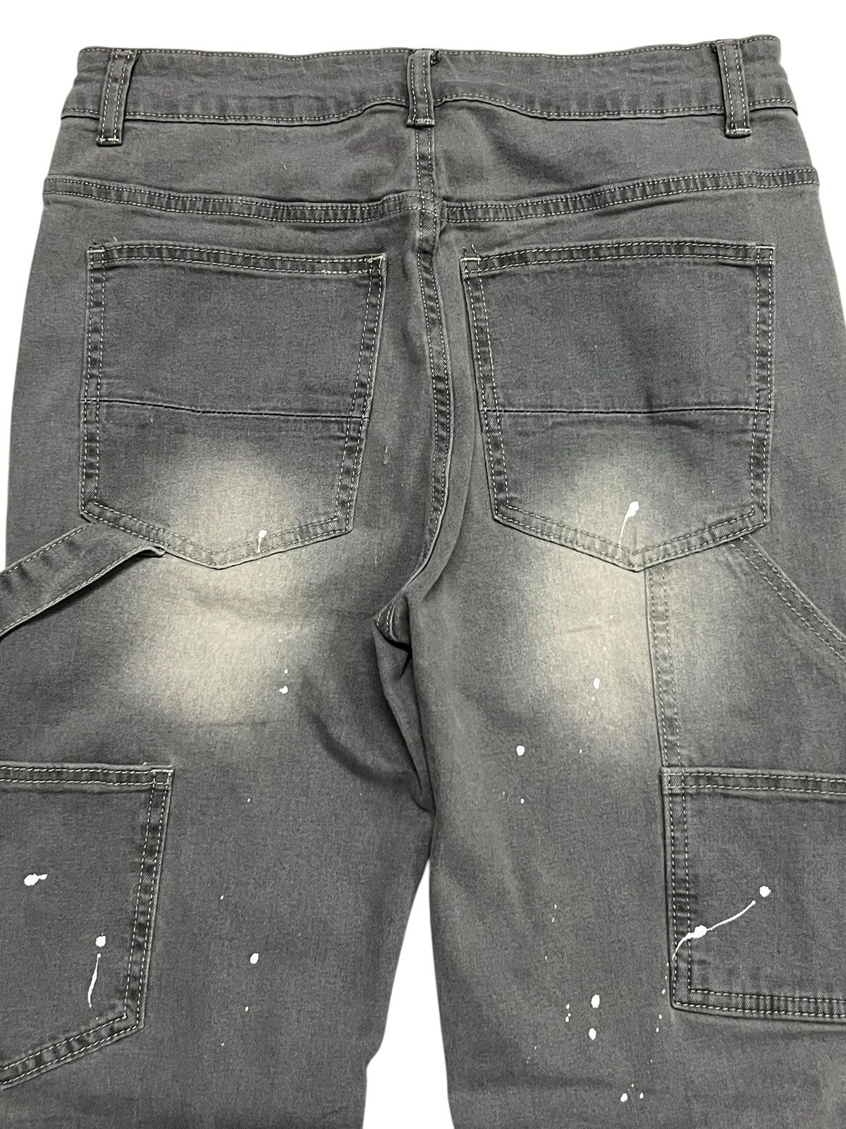 Japanese Brand Flared Vintage Double Knee Studded Splatter-Distressed Denim Size US 29 - 4 Thumbnail