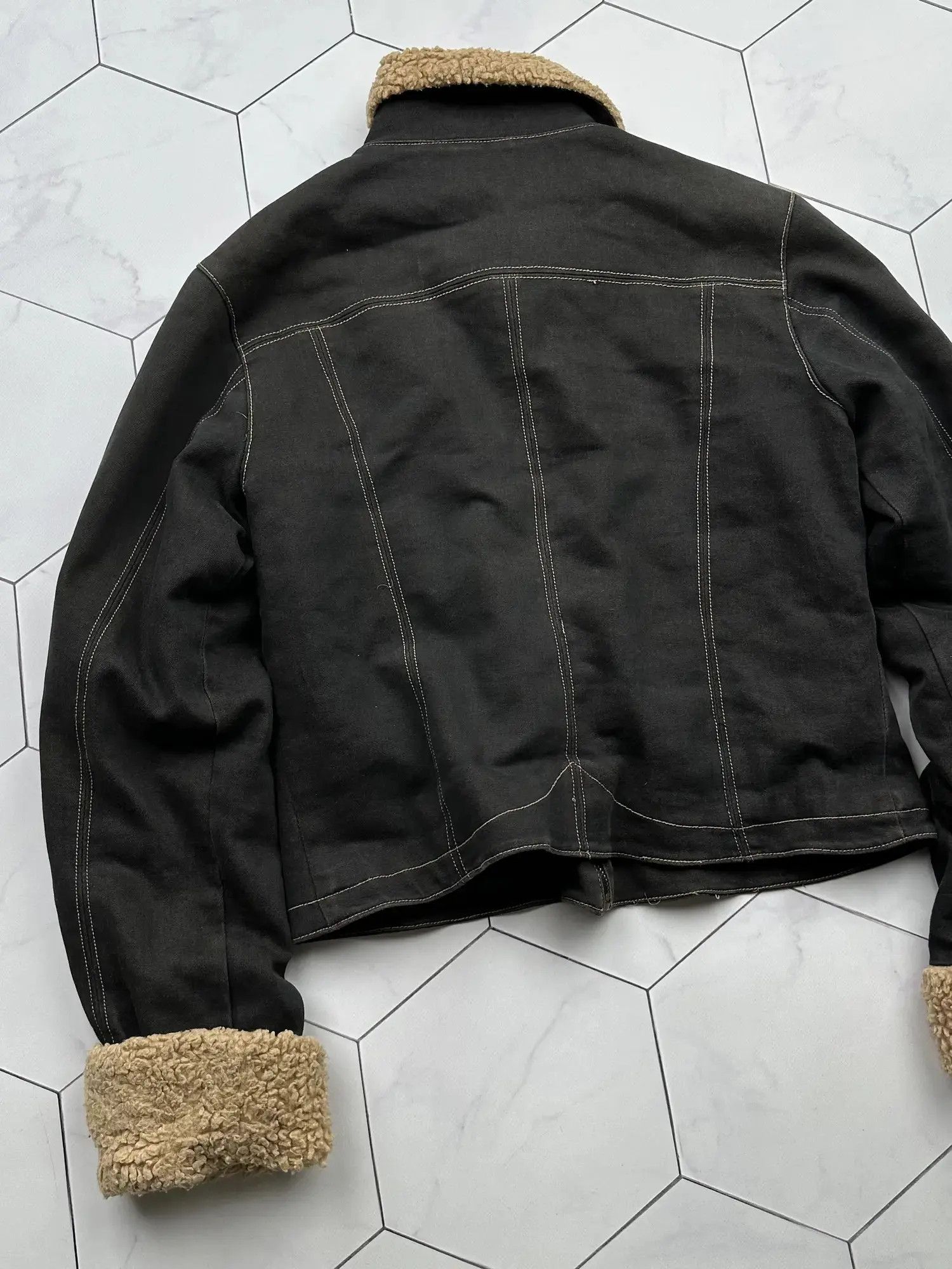 Vintage Vintage Faux Sheepskin Cropped Jacket (B396)E2D15 Size M / US 6-8 / IT 42-44 - 7 Thumbnail