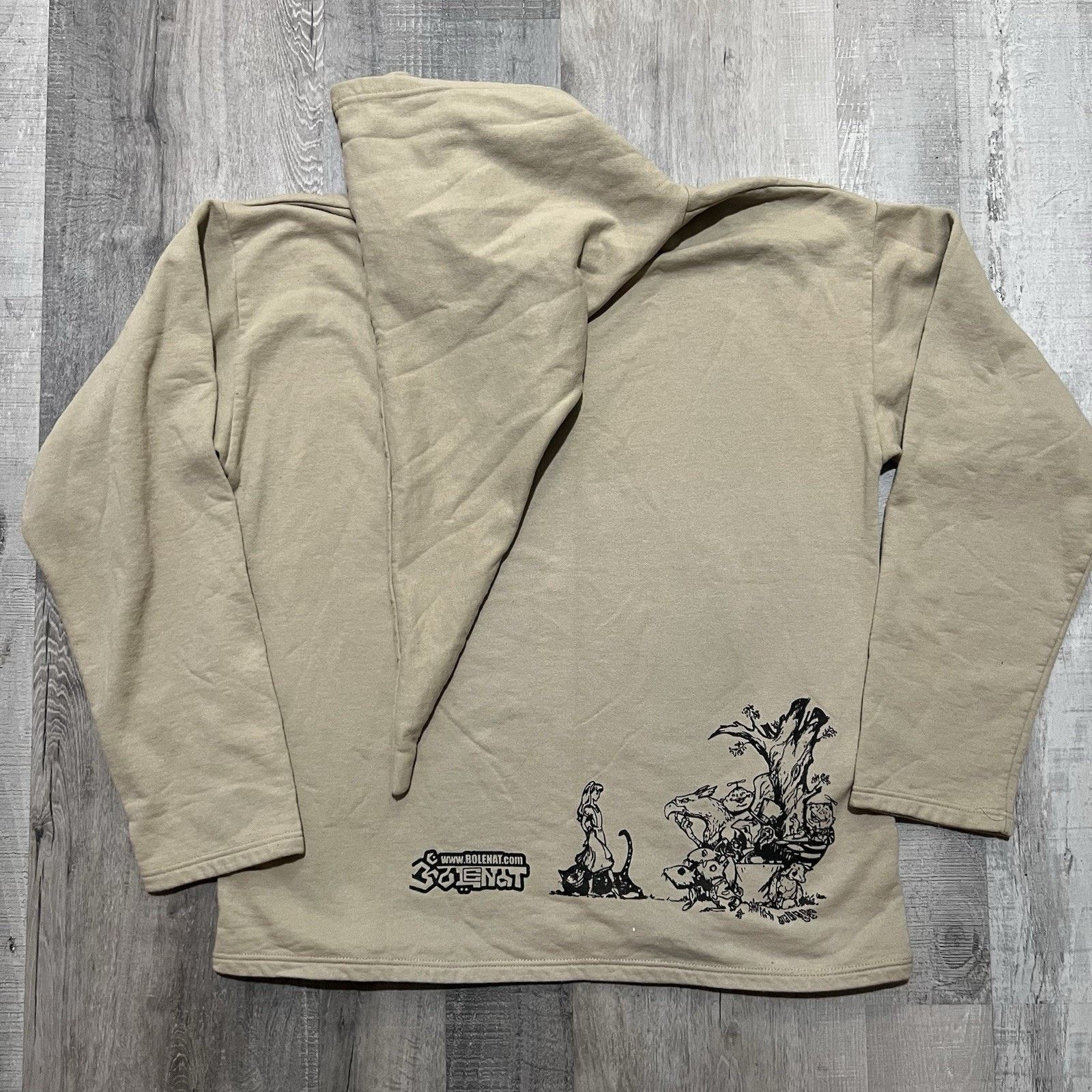 Vintage VTG Alice In Wonderland Jester Hood Beige Movie Promo Hoodie Size US XXL / EU 58 / 5 - 2 Thumbnail