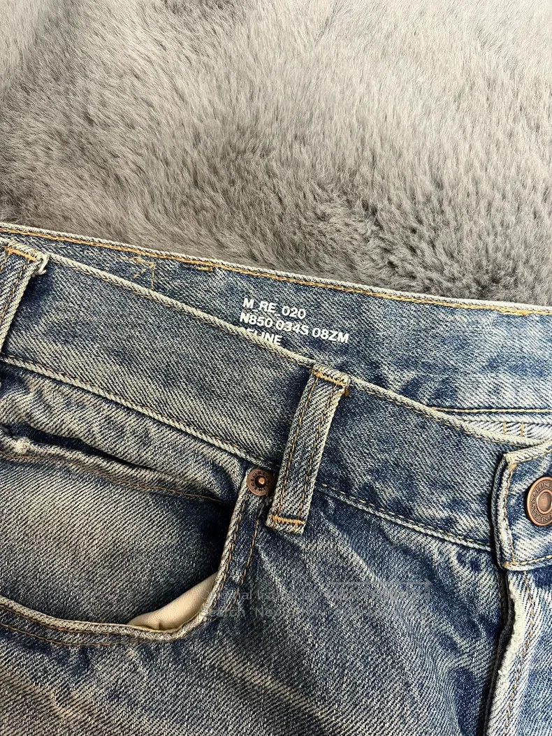 Celine CELINE Frilled Distressed Water-Washed Straight Leg Jeans, Size US 30 / EU 46 - 3 Thumbnail