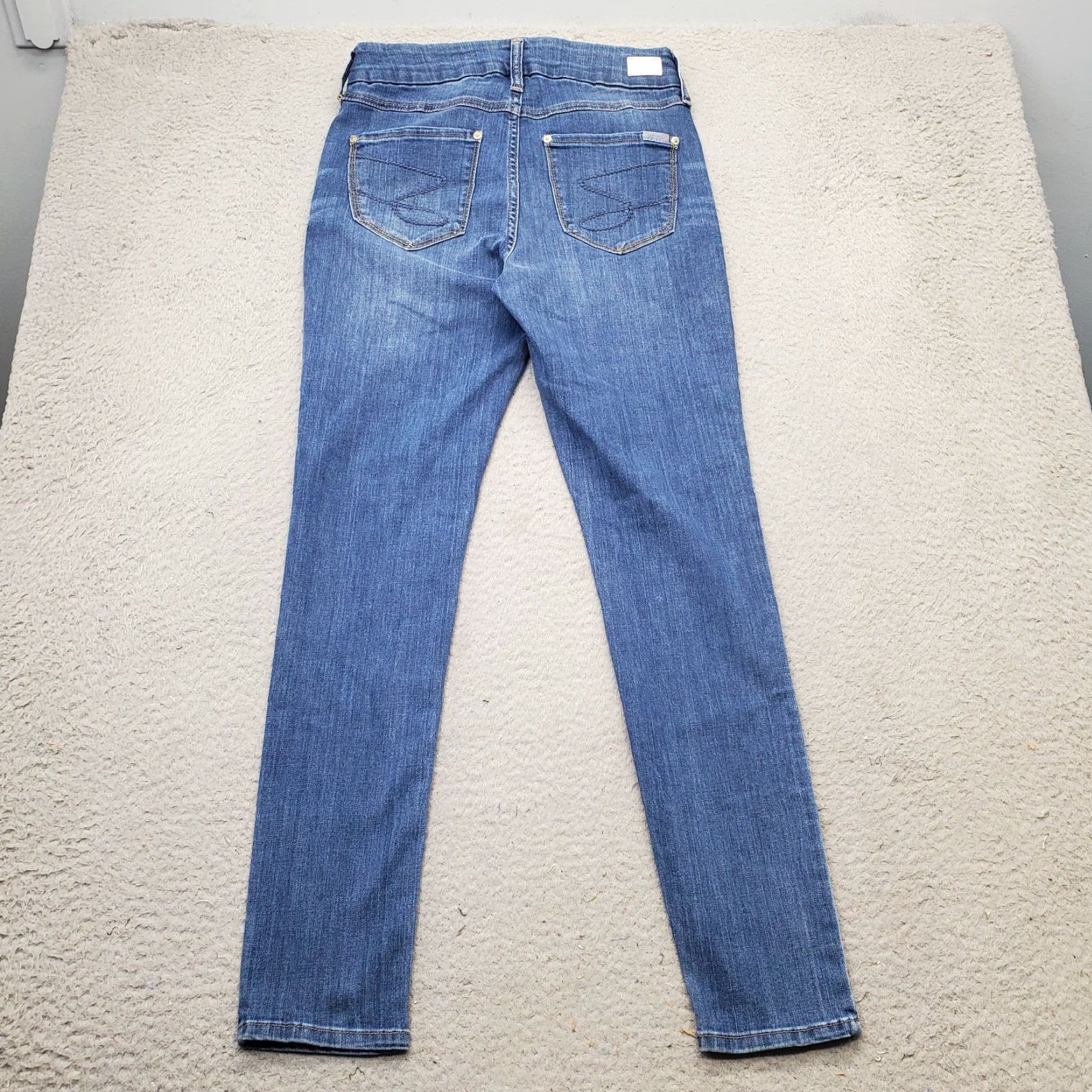 Vintage Seven7 Jeans Womens Size 6 Blue Faded Denim Medium Wash Casual 5 Pocket Skinny Leg Jeans Size 28" / US 6 / IT 42 - 2 Thumbnail