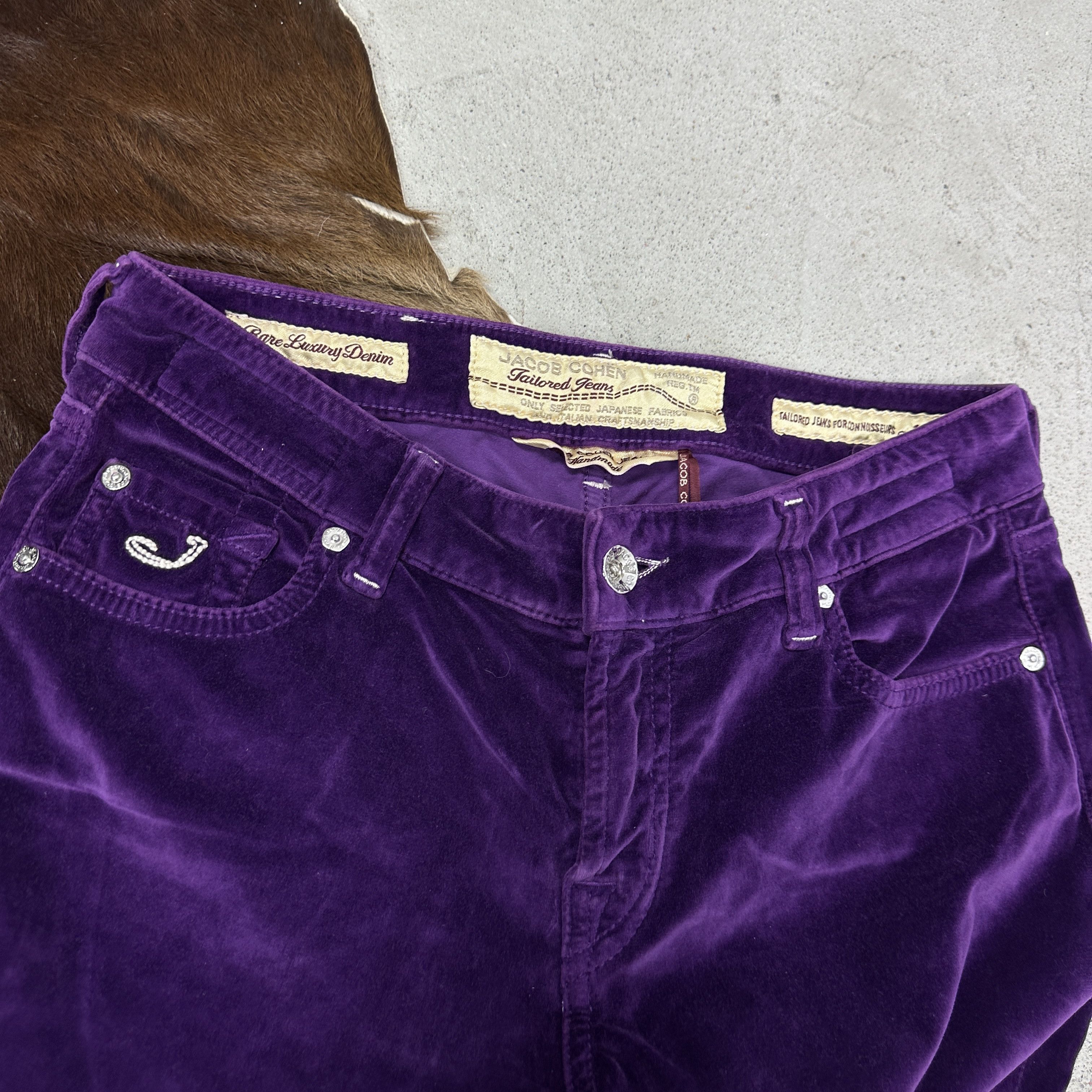 Jacob Cohen Vintage Avant Garde Velvet Purple Jakob Cohen Pants Y2K Size 29" - 6 Thumbnail