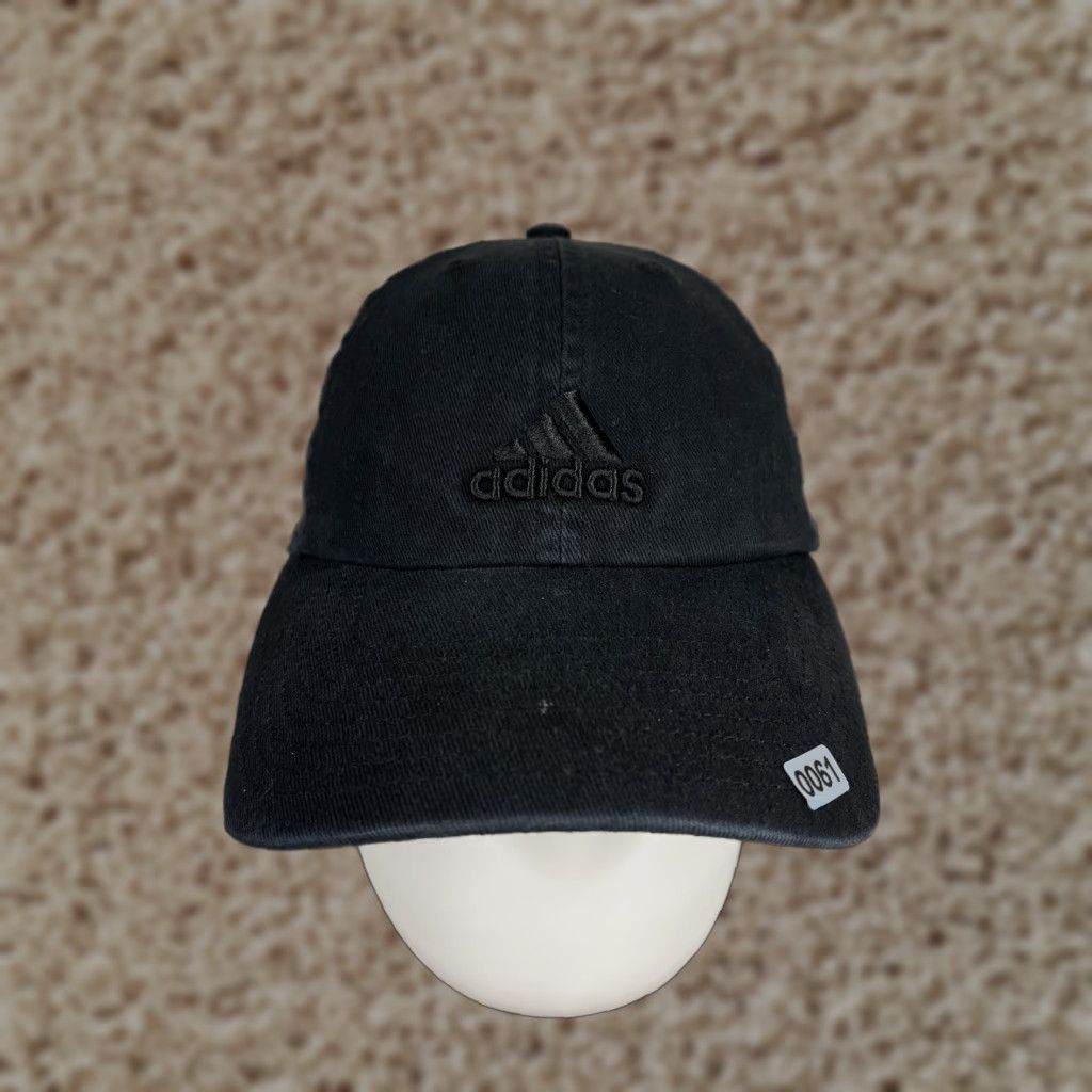 Adidas ADIDAS Hat Baseball Cap One Size Black Cotton Twill Strapback Breathable Adjustable Mens Baseball Cap 90s Outdoor Sports Size ONE SIZE - 1 Thumbnail