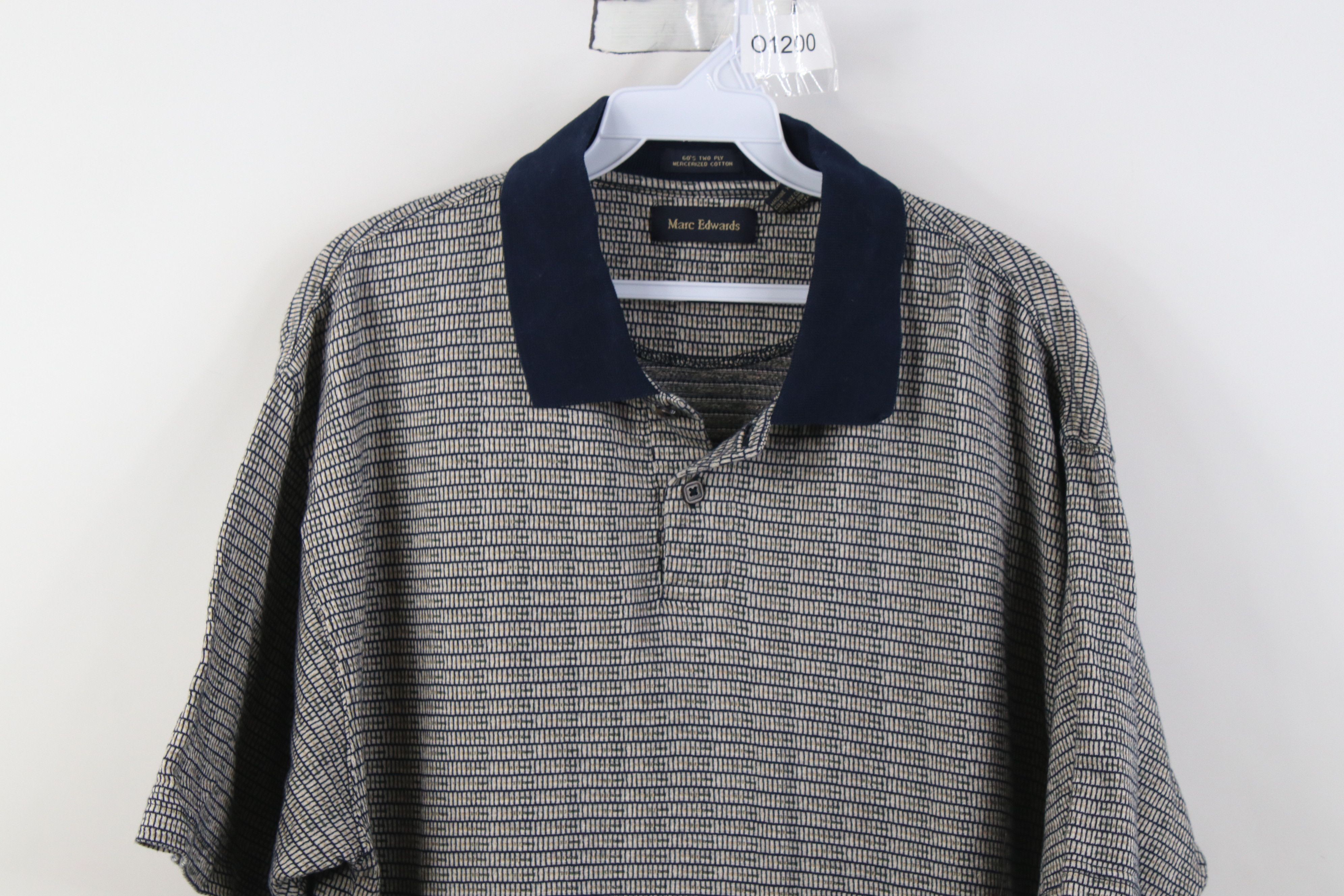 Vintage Vintage 90s Streetwear Geometric Knit Golf Polo Shirt Size US L / EU 52-54 / 3 - 2 Thumbnail