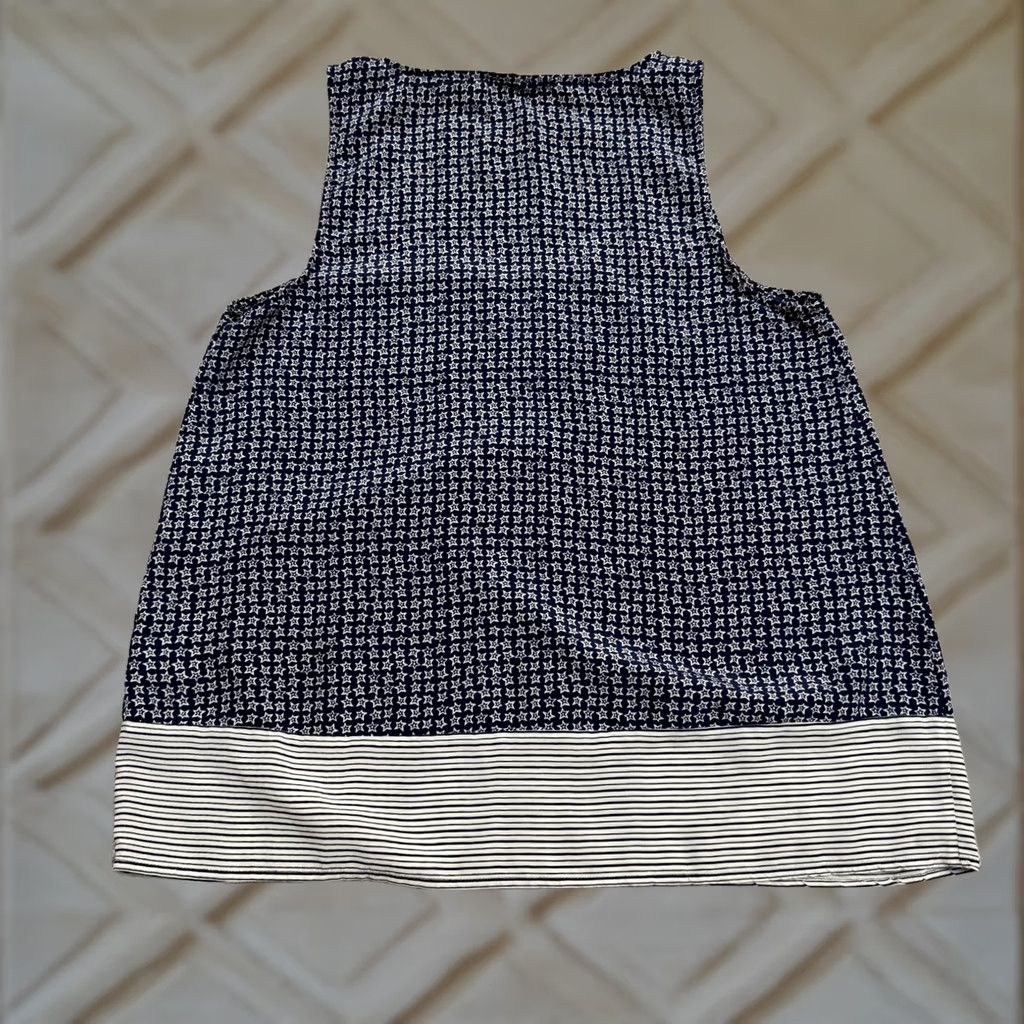 Joie Joie Silk Tank Top Womens M Navy Blue Star Print Casual Sleeveless Scoop Neck Size M / US 6-8 / IT 42-44 - 1 Thumbnail