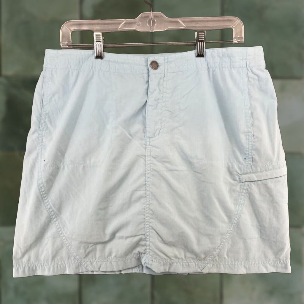 Vintage Columbia Skirt Womens 10 Blue Titanium OmniDry Rip Stop Mini Short Pockets Logo Beach Hiking Casual Travel Spring Summer Fall Women XS-XL Size 32" / US 10 / IT 46 - 1 Thumbnail