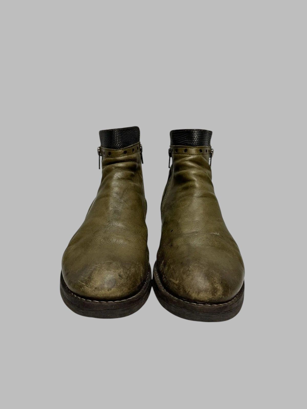 Issey Miyake Rick Owens Inspired Vintage Italian Leather Biker Boots AS98 Size US 9 / IT 39 - 2 Thumbnail