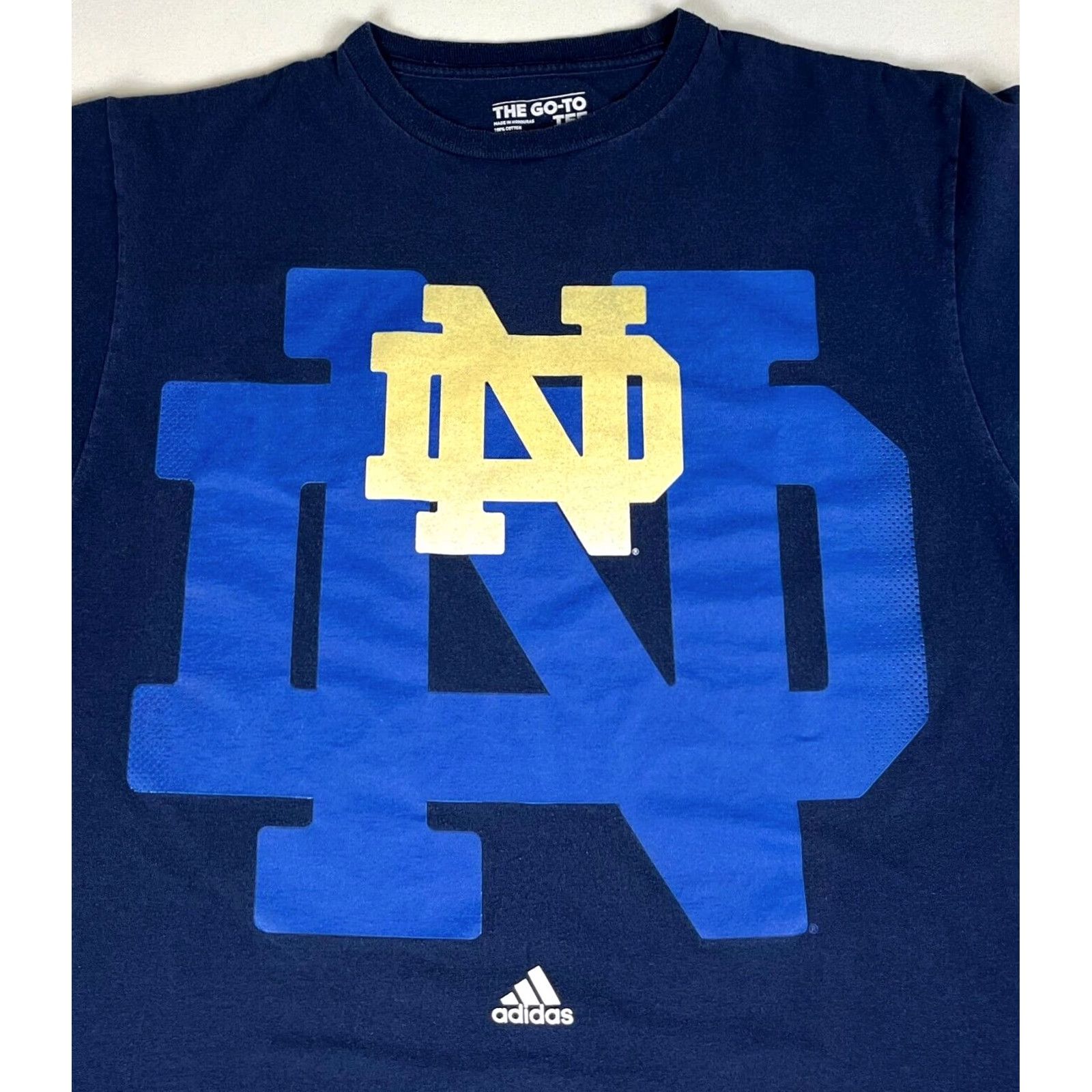 Adidas adidas Notre Dame Fighting Irish T-Shirt Navy Blue Large Logo Mens Vintage Shirt Size L Size US L / EU 52-54 / 3 - 3 Thumbnail
