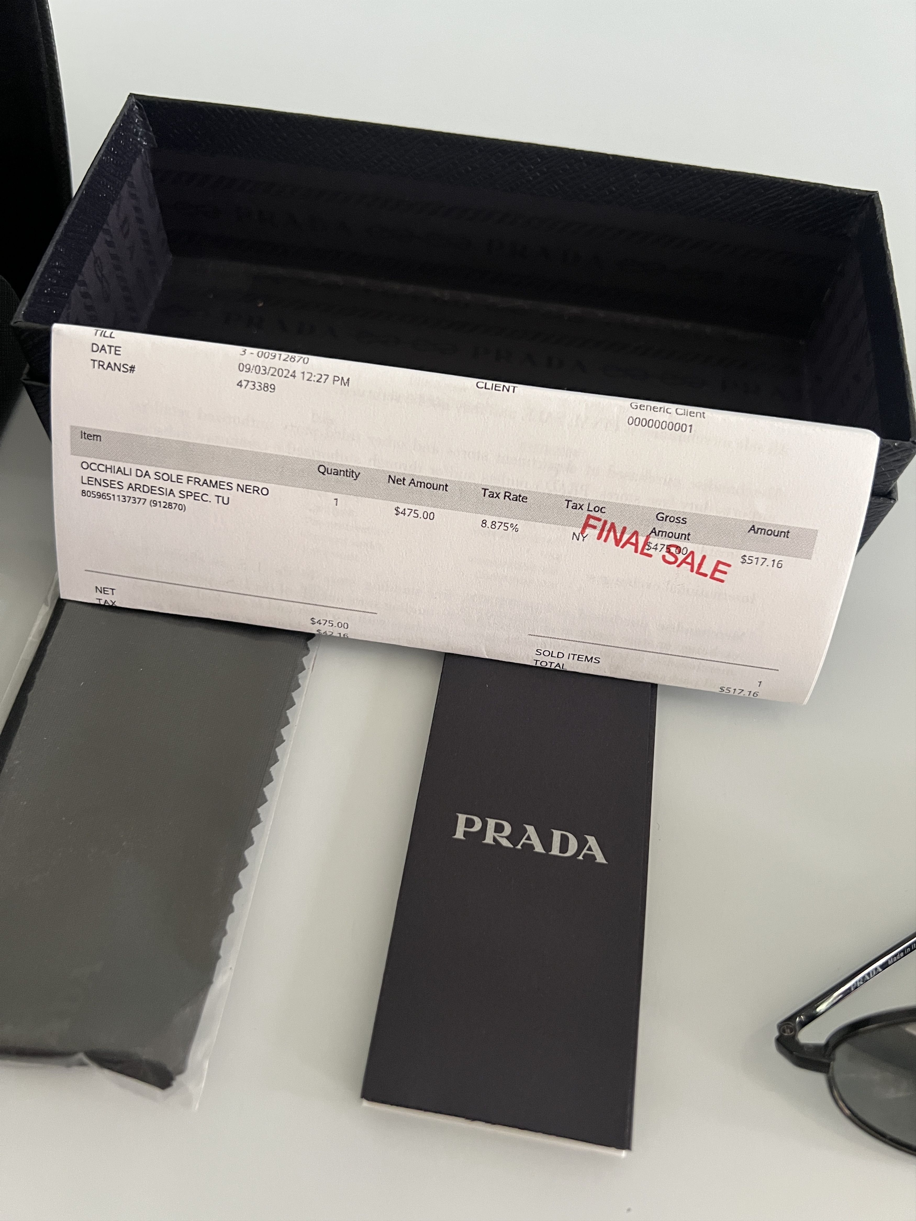 Prada Prada Sunglasses - Black PRA59S Size ONE SIZE - 8 Thumbnail
