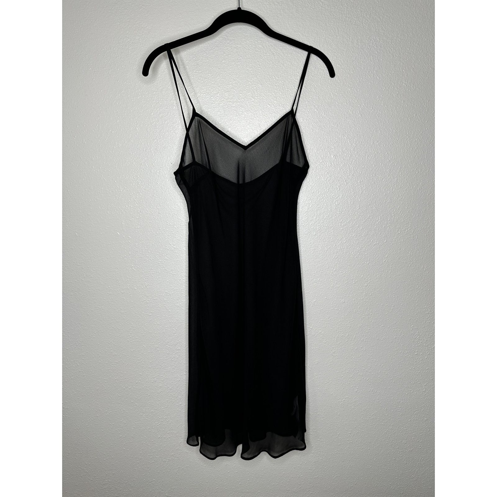princess polly baby blue dress 1940s Sheer Black Lace Slip Dress — Madly Vintage main image 0