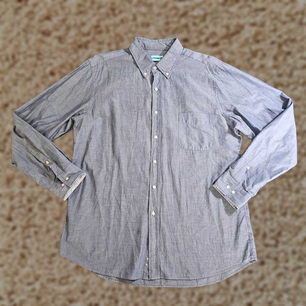 J.McLaughlin J McLaughlin Shirt Mens XL Blue Gray Button Long Sleeve Slim Fit Casual Career Size US XL / EU 56 / 4 - 1 Thumbnail