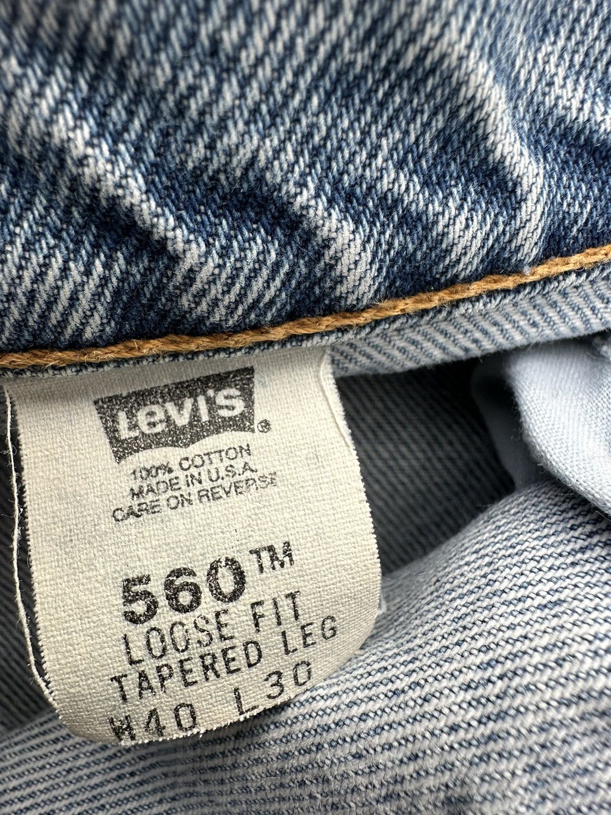 Levi's × Vintage Vintage Levis Jeans Mens 34x30 Blue 560 Orange Tab USA Made Size US 40 / EU 56 - 6 Thumbnail