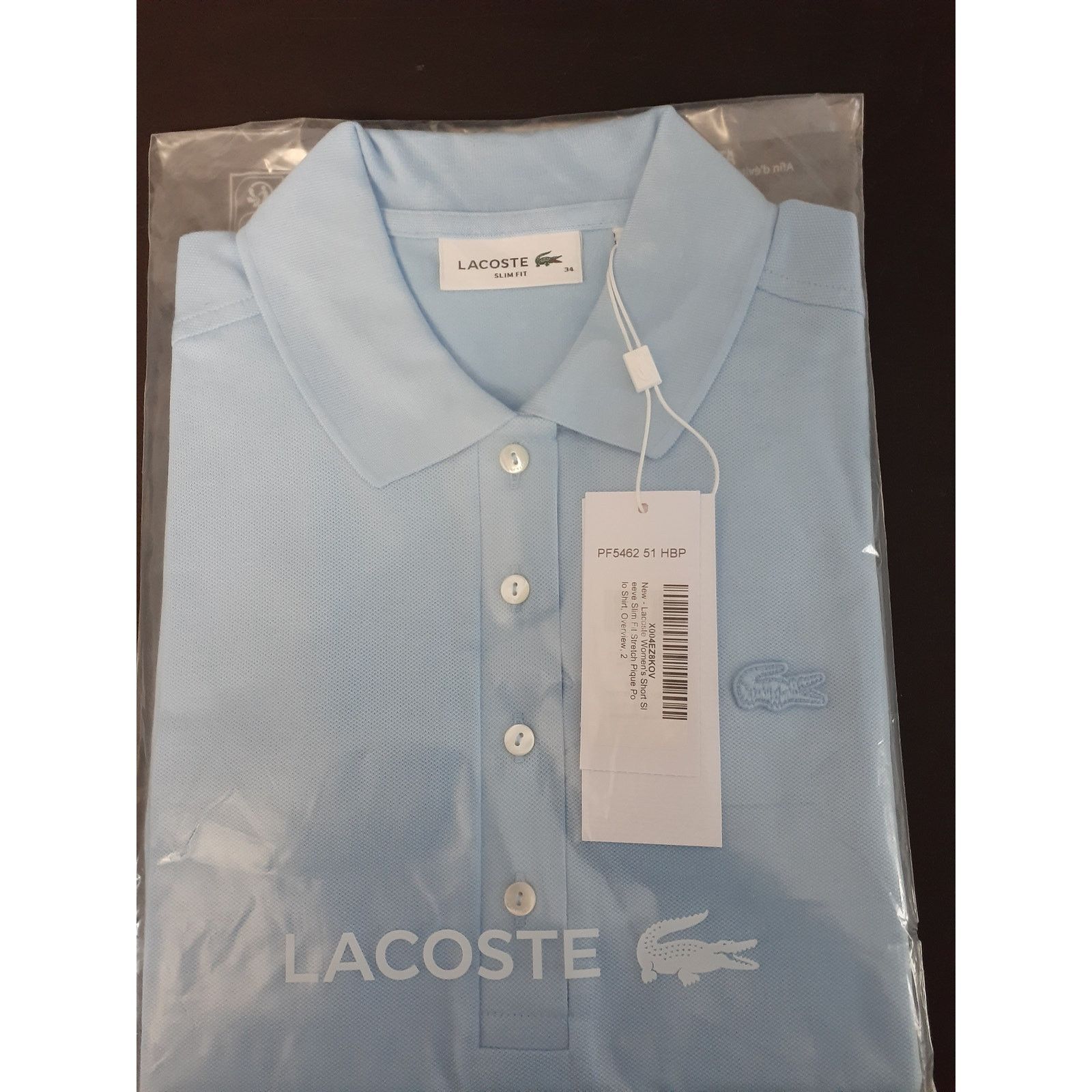 Lacoste Lacoste Women's Slim Fit Stretch Mini Pique Polo Blue 2 Size XS / US 0-2 / IT 36-38 - 3 Thumbnail