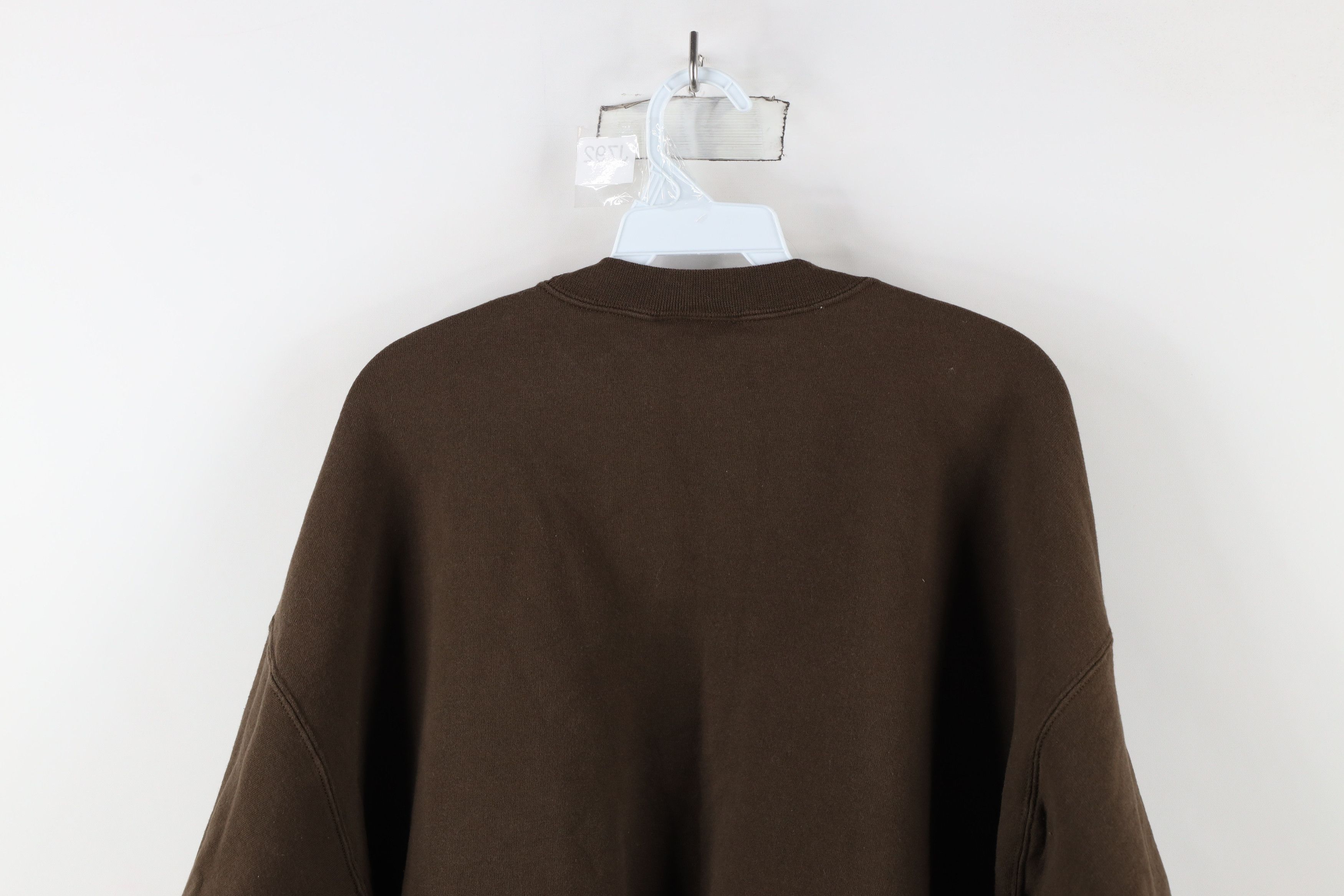 Vintage Vintage 90s Streetwear Faded Blank Crewneck Sweatshirt Brown Size US L / EU 52-54 / 3 - 8 Thumbnail