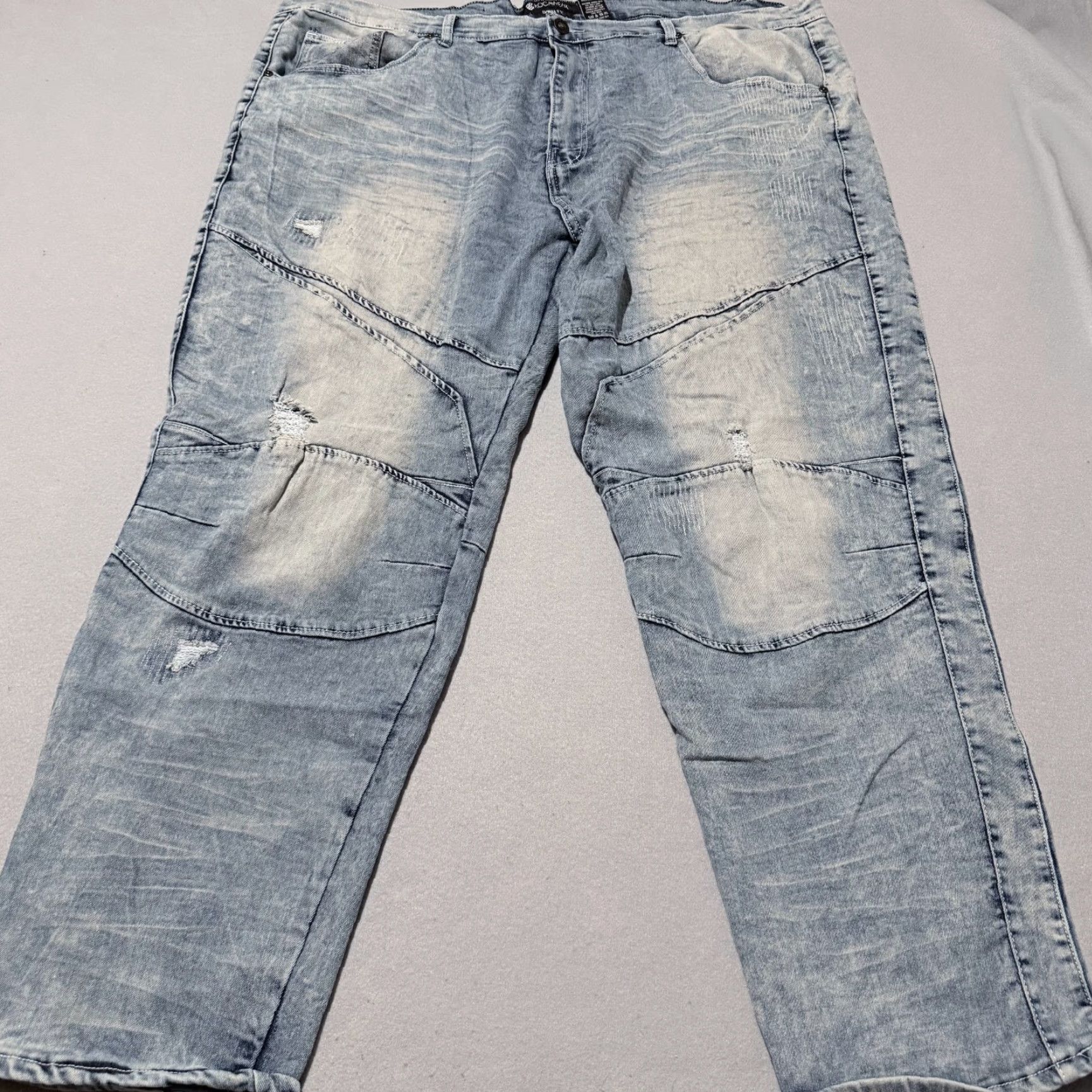 Rocawear Rocawear Slim Fit Jeans Men's Blue Denim Distressed Straight Biker Y2K - 46x32 Size US 30 / EU 46 - 2 Thumbnail
