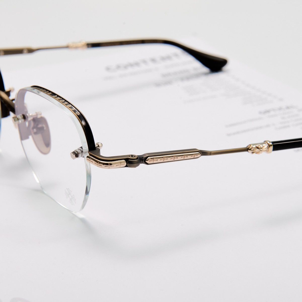 Chrome Hearts CHROME HEARTS FROSTED SAND CLASSIC BROWN GLASSES Size ONE SIZE - 3 Thumbnail