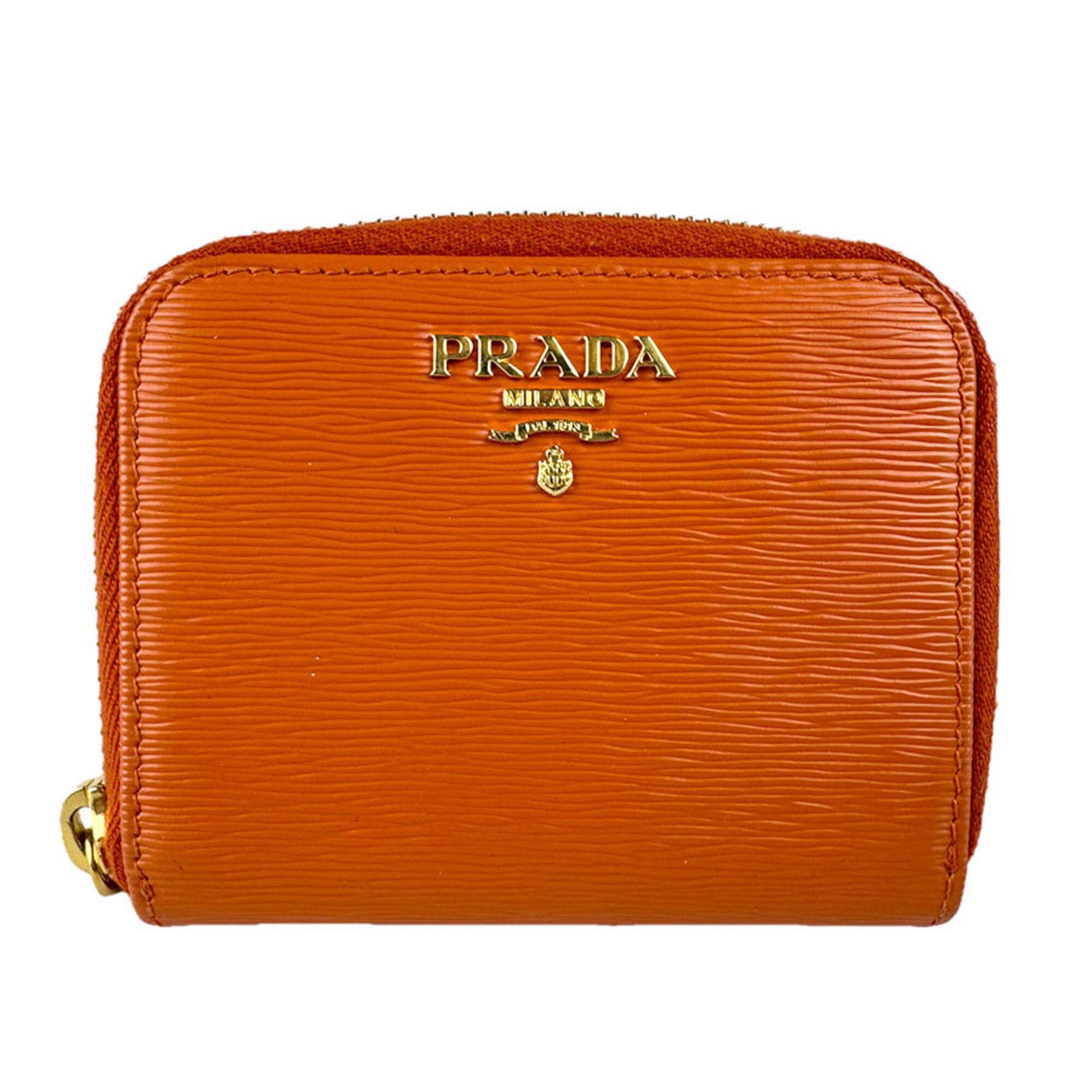 Prada Prada Wallet/Coin Purse Leather Orange Women's Free Shipping z9142 Size ONE SIZE - 1 Thumbnail
