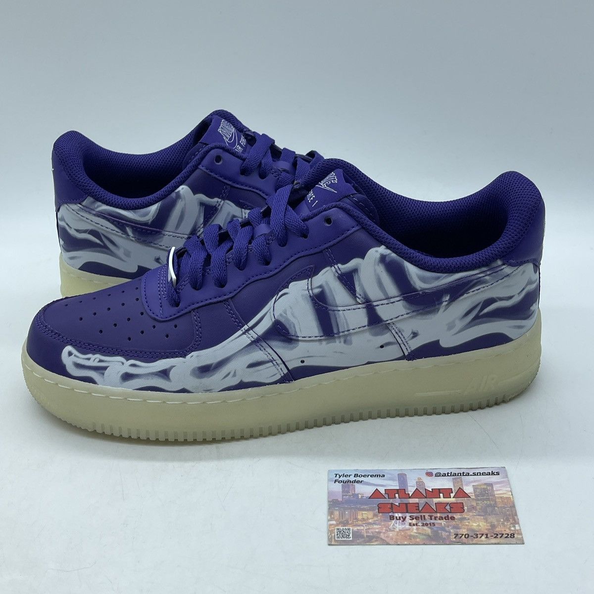 Nike Air Force 1 low purple skeleton Size US 9.5 / EU 42-43 - 1 Thumbnail