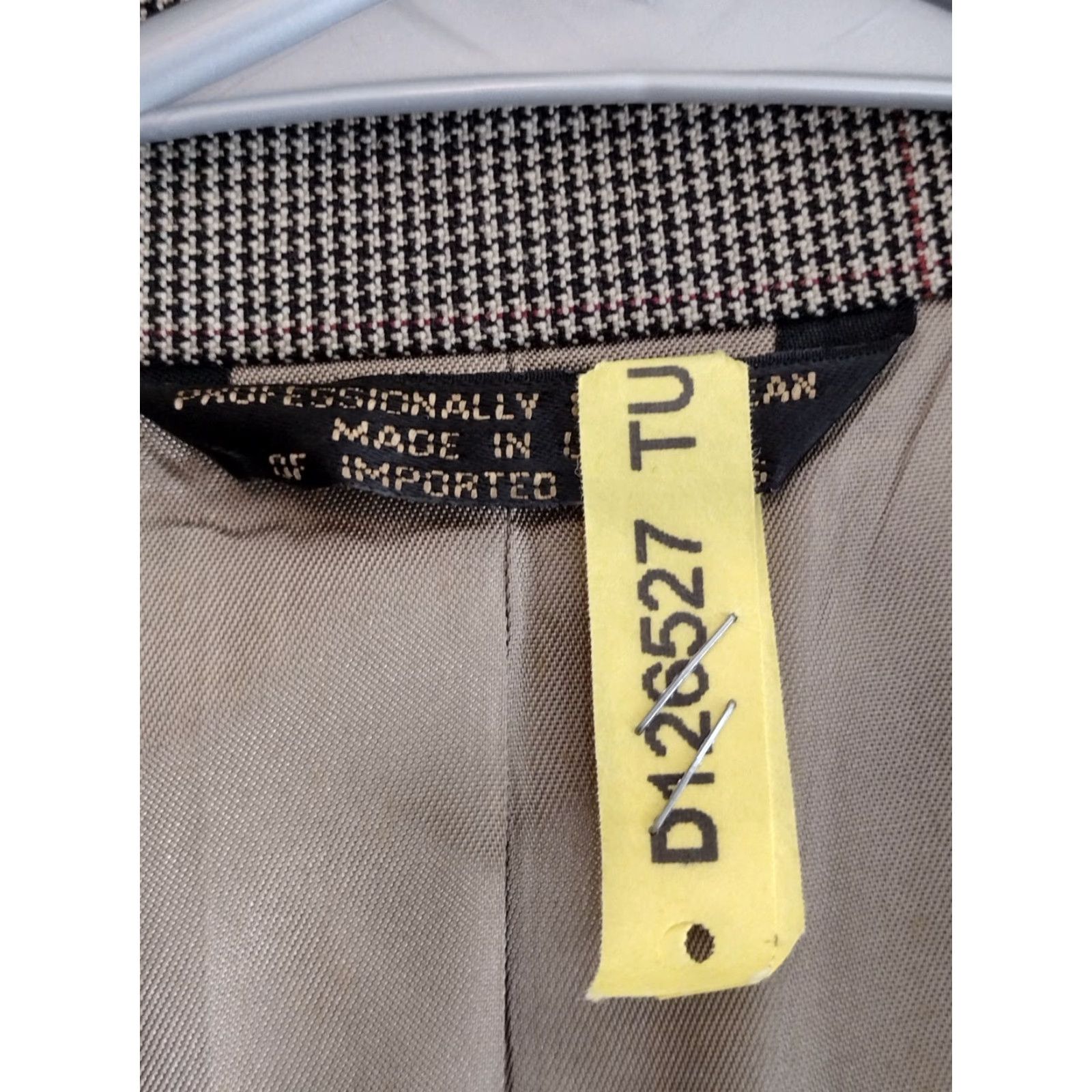 Vintage VINTAGE Blazer Mens 3 Button Suit Jacket Sport Coat 42 Chest 42 Solid Wool Blended Fabric Light Gray Notch Lapel Regular Fit Single-Breasted 90s Mens Size 42R - 6 Thumbnail
